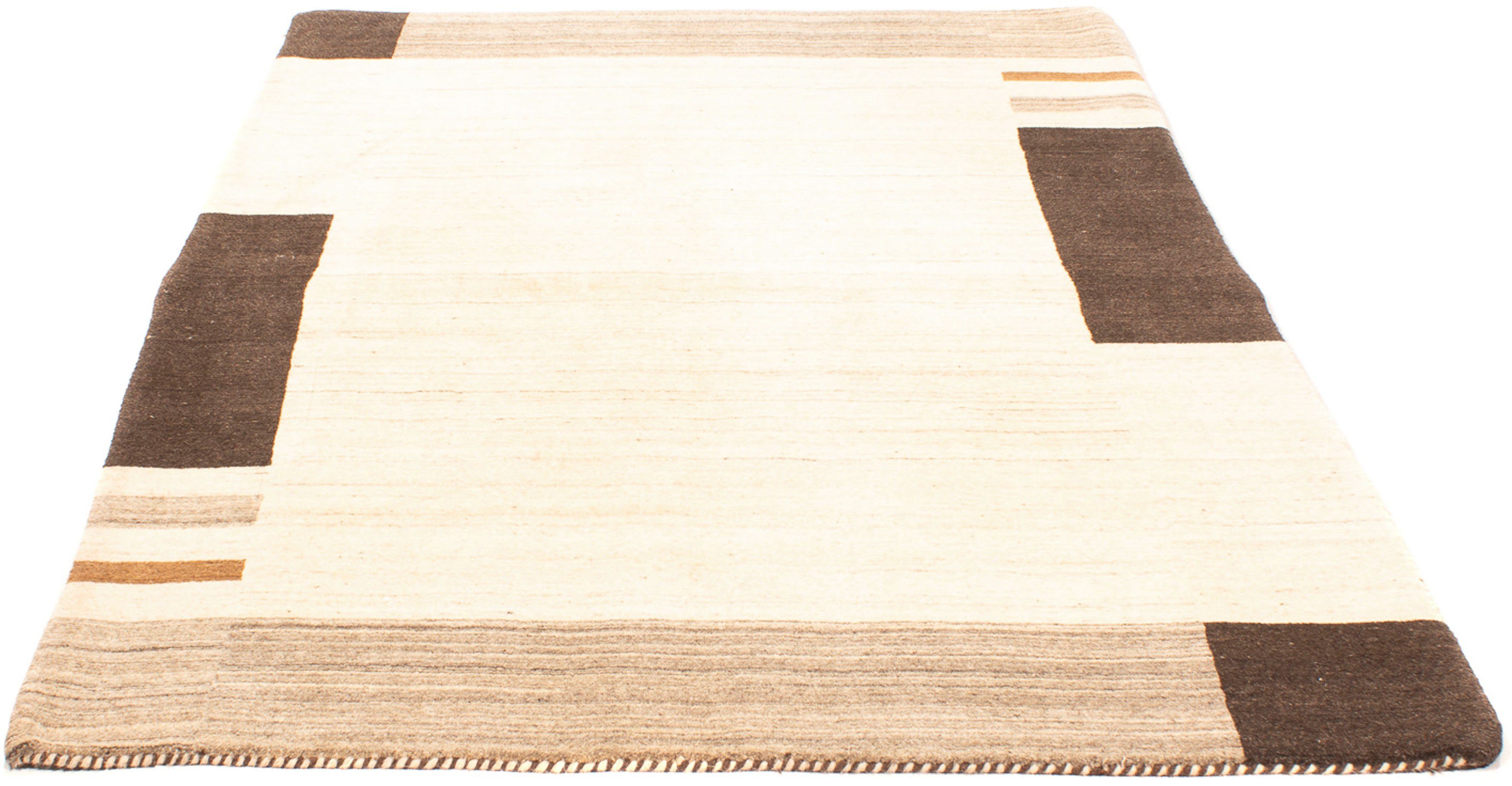 Wollteppich Gabbeh - Loribaft - 12 morgenland, rechteckig, Softy x Wohnzimmer, Einzelstück beige, Höhe: 192 137 cm - mm