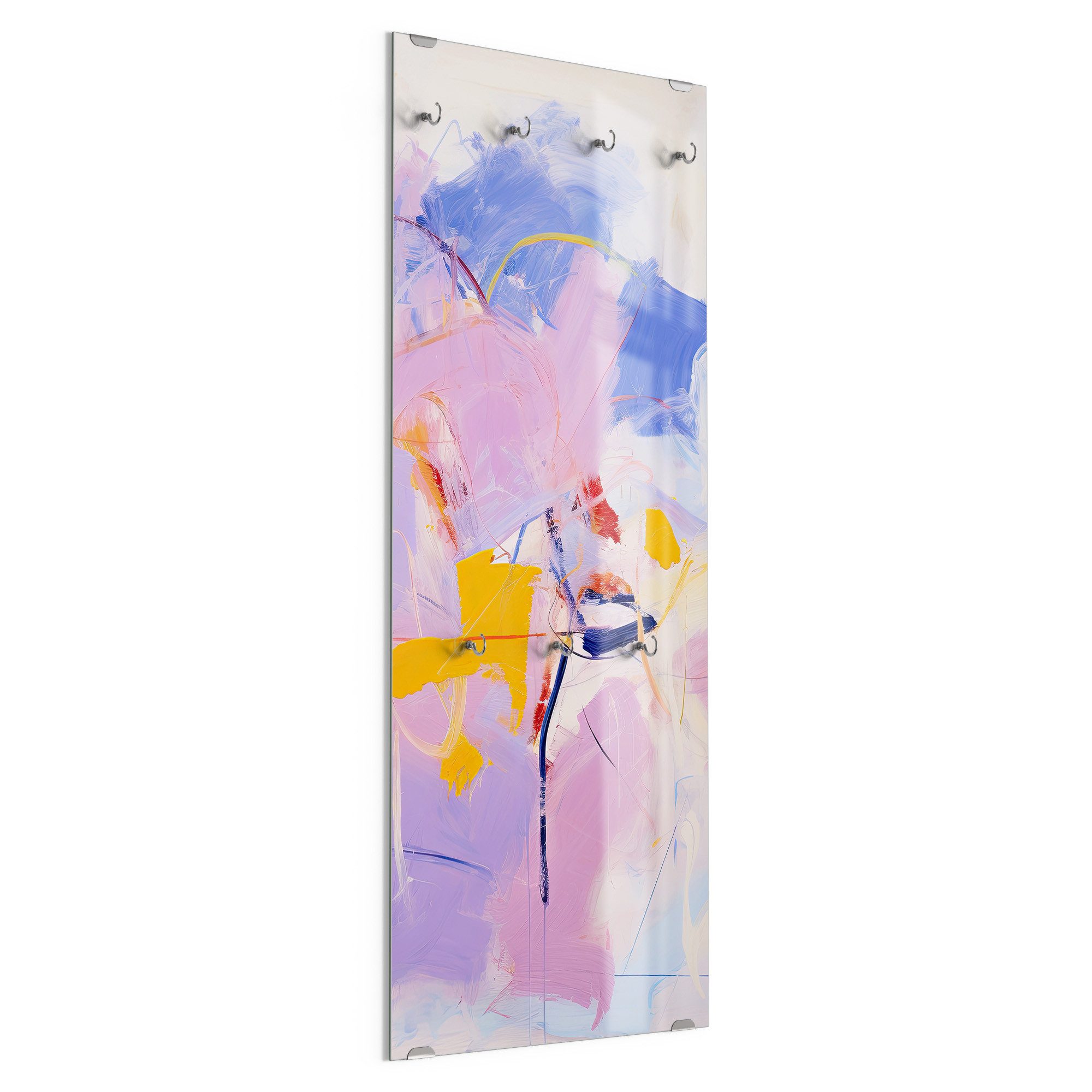 DEQORI Kleiderhaken 'Lila Leichtigkeit', Glas Garderobe hängend Flur Jackenhalter modern Wandgarderobe Haken