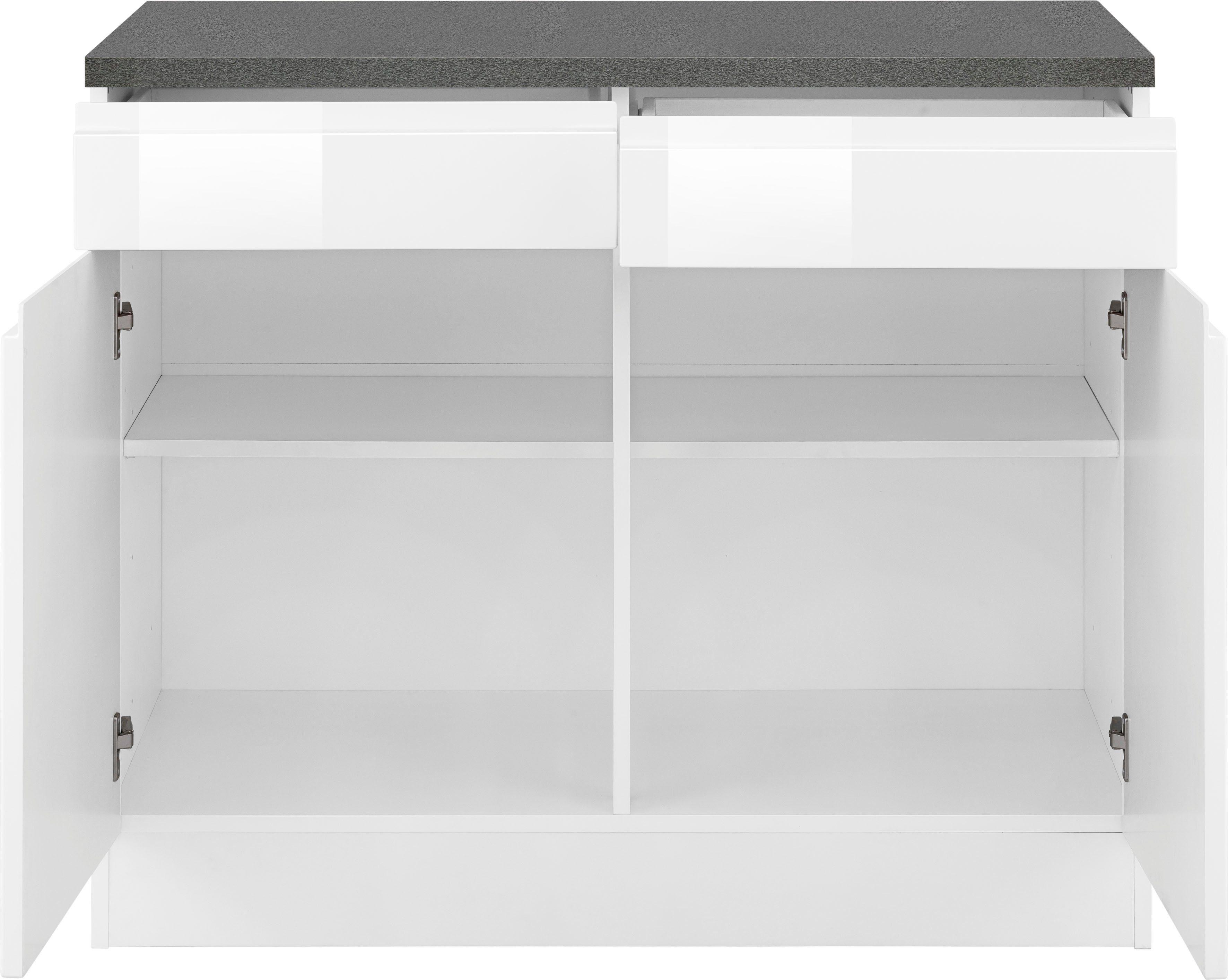 KOCHSTATION Unterschrank KS-Virginia 100 cm breit, mit 2 Türen und 2 Schubkästen