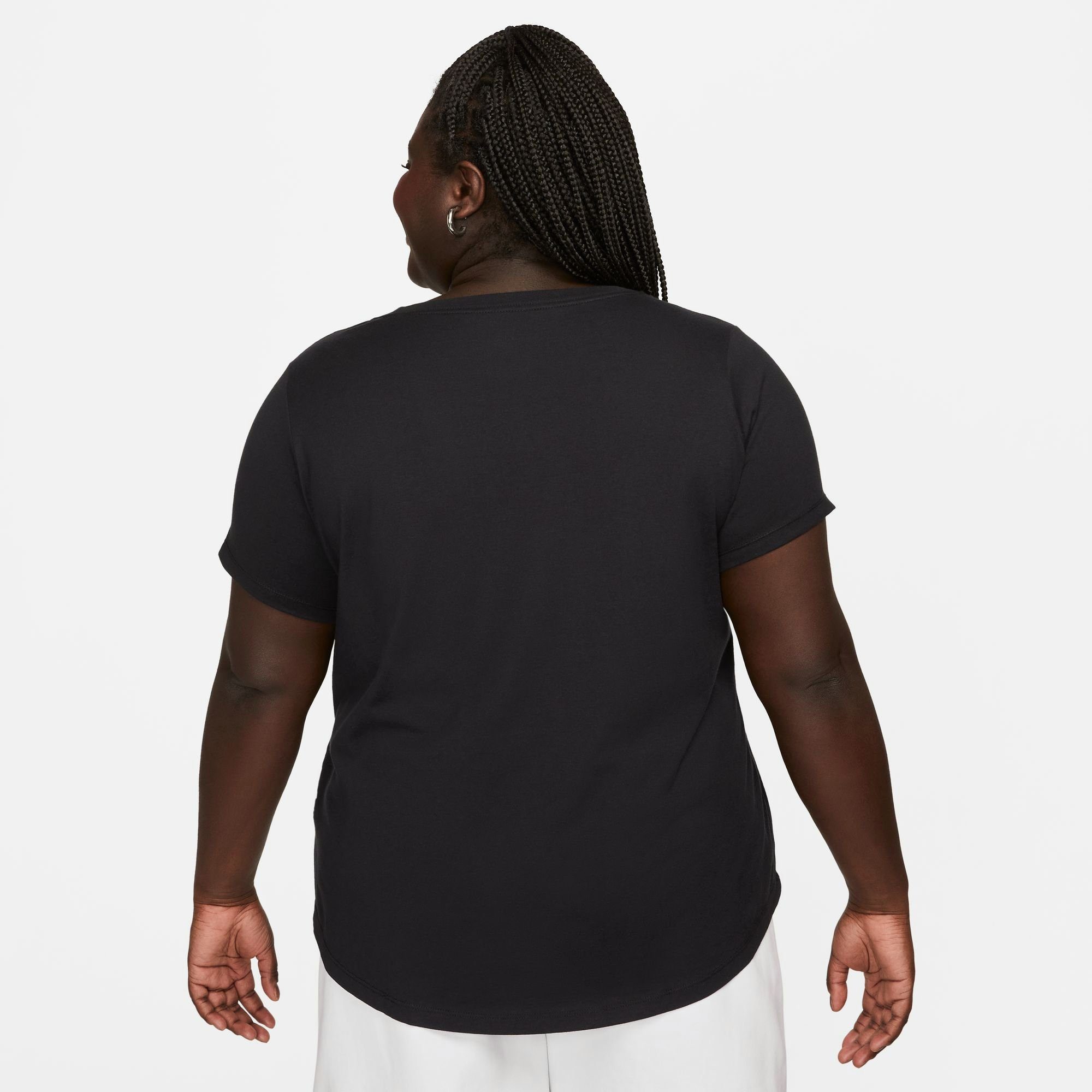 T-Shirt (PLUS Nike Sportswear ESSENTIALS schwarz LOGO WOMEN'S T-SHIRT SIZE)
