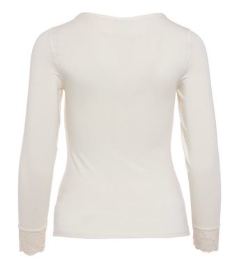 Pure Shape Langarmshirt Basicshirt elastisch (Packung, 2-teilig) mit Spitzen-Dekolleté