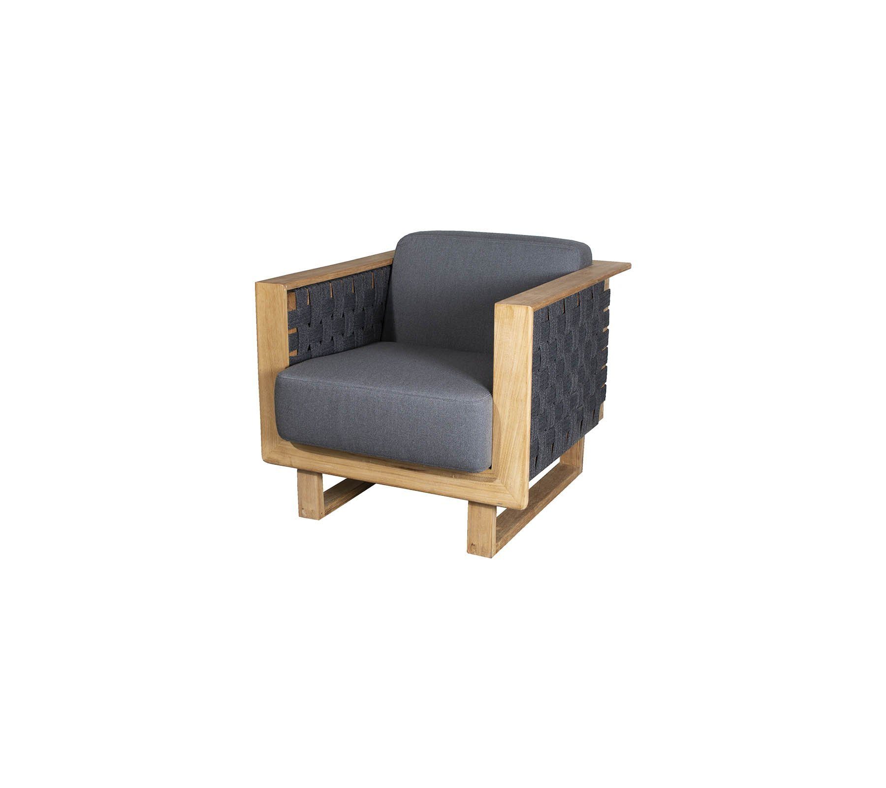 Cane - Line Angle grey Gestell Dark Loungesessel m/Teak Loungesessel CANE-LINE