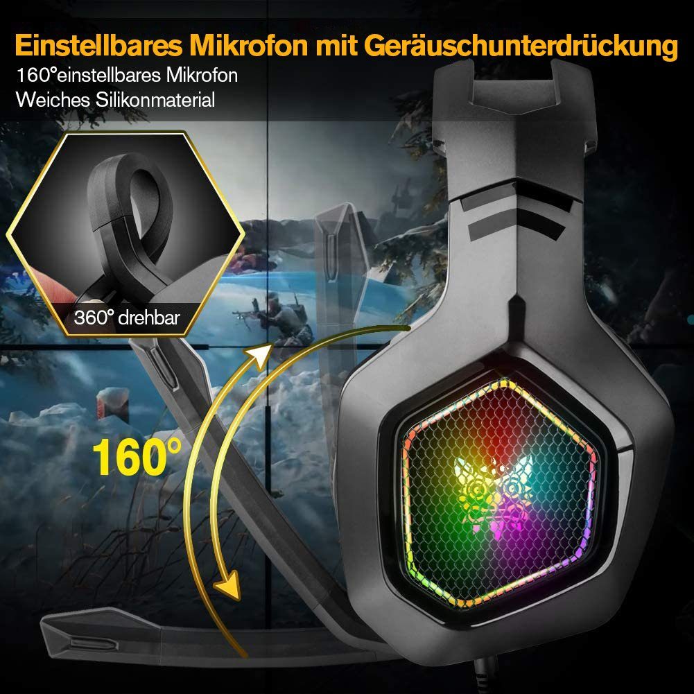 Bothergu Gaming-Headset (Gaming PC Mac Xbox one, PS4, Headset Handy Laptop Tablet) für