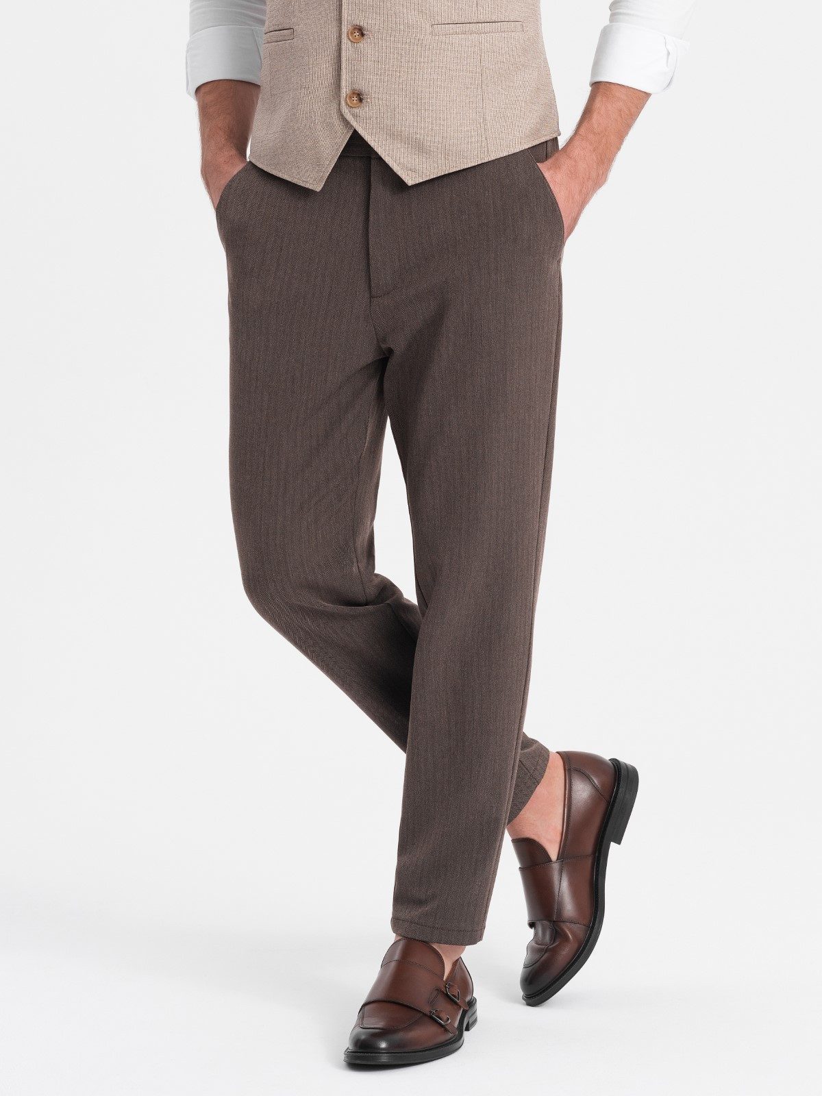 OMBRE Chinohose Herren-Chinohose mit elastischem Bund günstig online kaufen