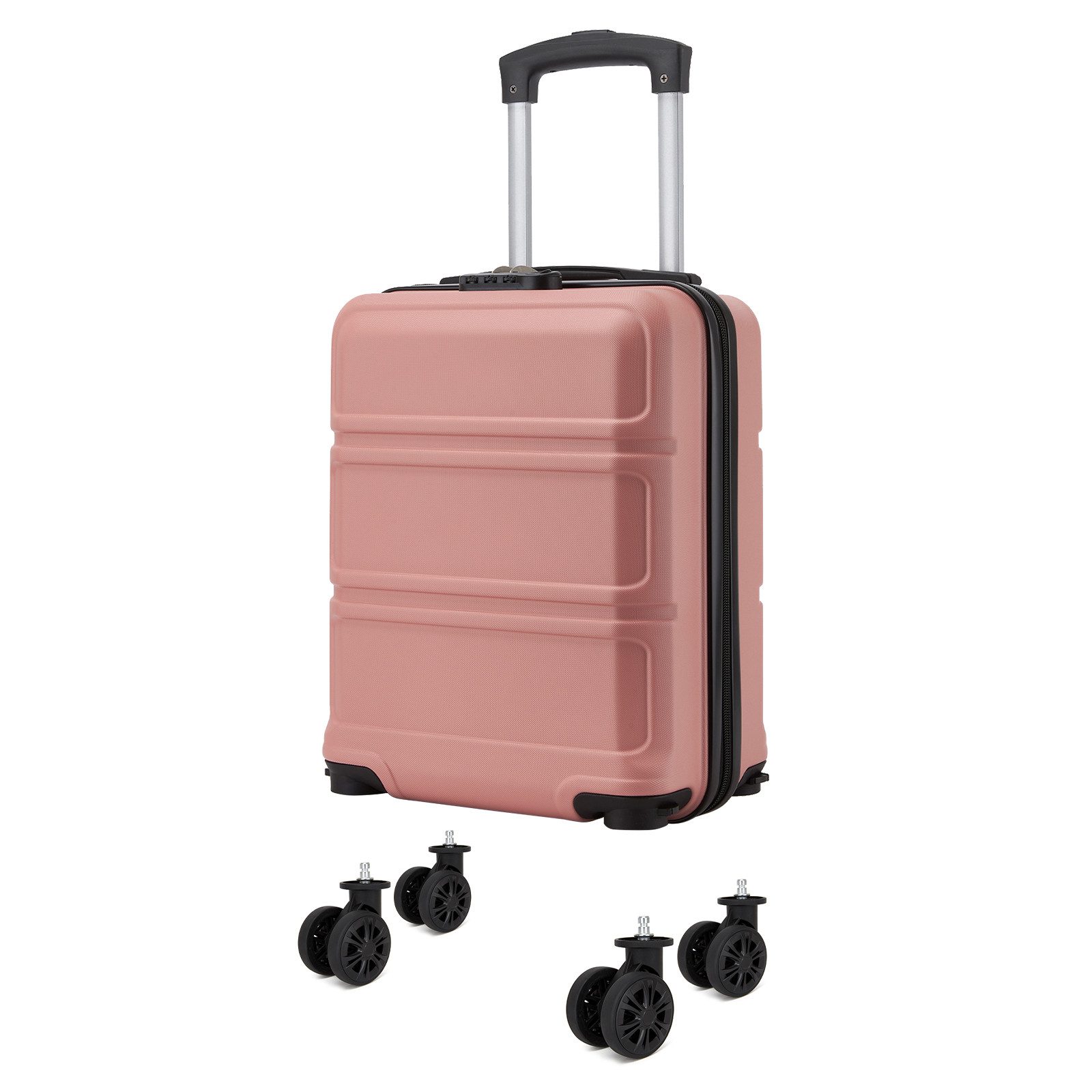 KONO Handgepäckkoffer mit abnehmbaren Rollen Leichter Kabinenkoffer (ABS+PC)