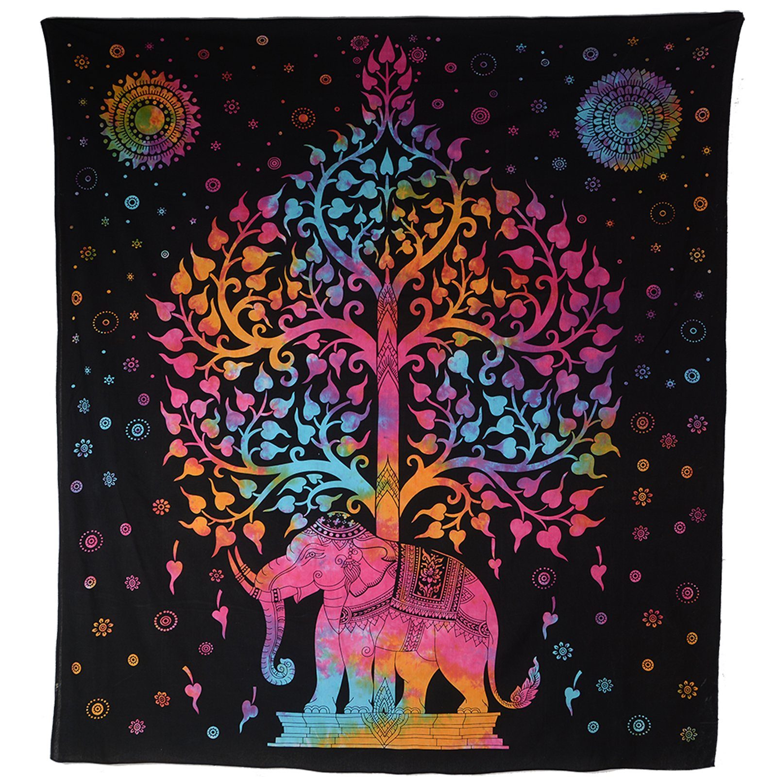 KUNST UND MAGIE Wandteppich Kunst und Magie Wandbehang Elefant und Baum ca. 230 x 200 cm