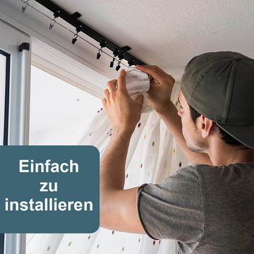 Vorhangschiene flexible Decken-Vorhangschiene,biegsam, Coonoor, U-förmige geräuschlose PVC-Gleitschiene