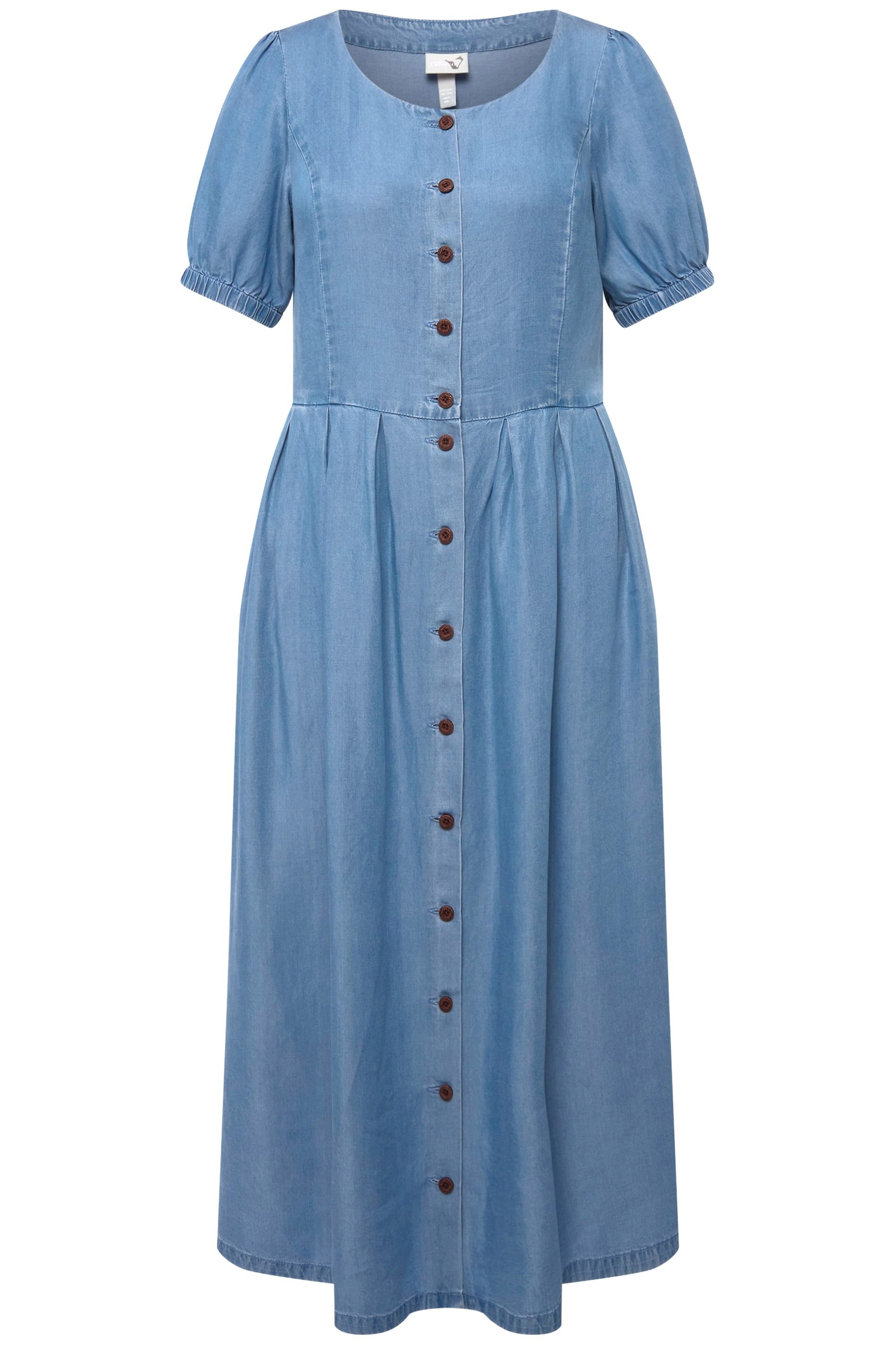 Ulla Popken Dirndl Trachtenkleid Jeansoptik Herzausschnitt günstig online kaufen