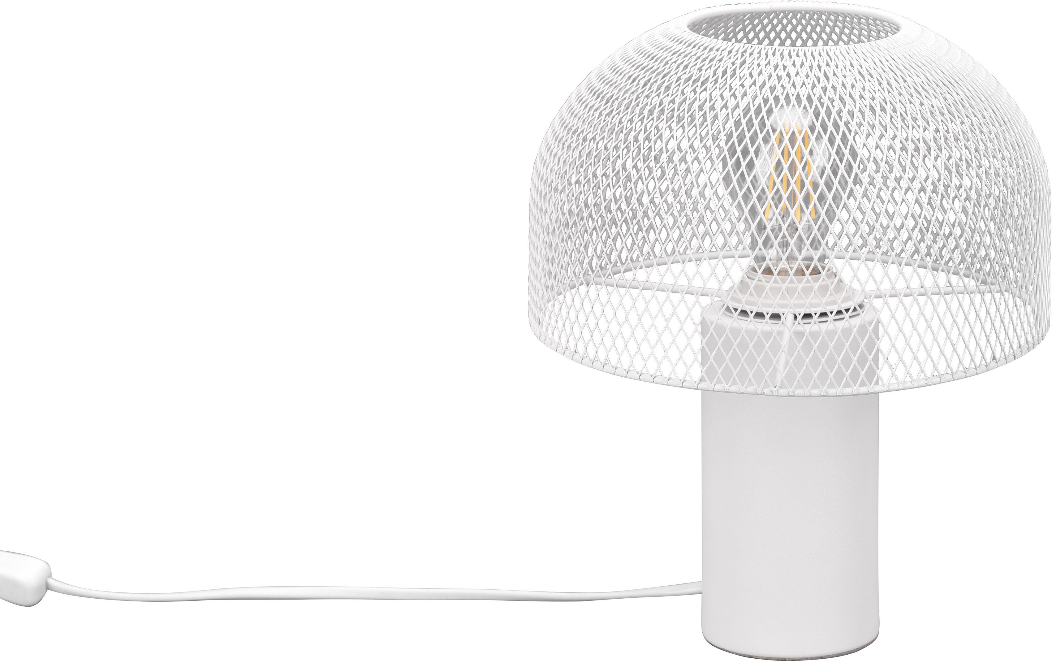 Leonique Tischleuchte Elenoire, ohne Leuchtmittel, Pilzlampe Tischlampe Schreibtischlampe Gitter Draht Schirm