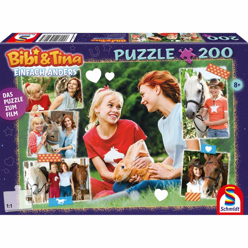 5 Tina Puzzle Spiele Tierische Freunde, Schmidt 200 Bibi Puzzleteile &