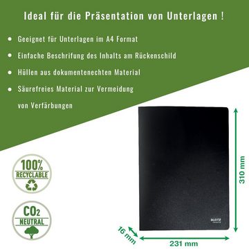 LEITZ Präsentationsordner Recycle Sichtbuch, für 80 Blatt (80 g/m) bei 2 Blatt pro Hülle, säurefrei und dokumentenecht, 100% recycelbar