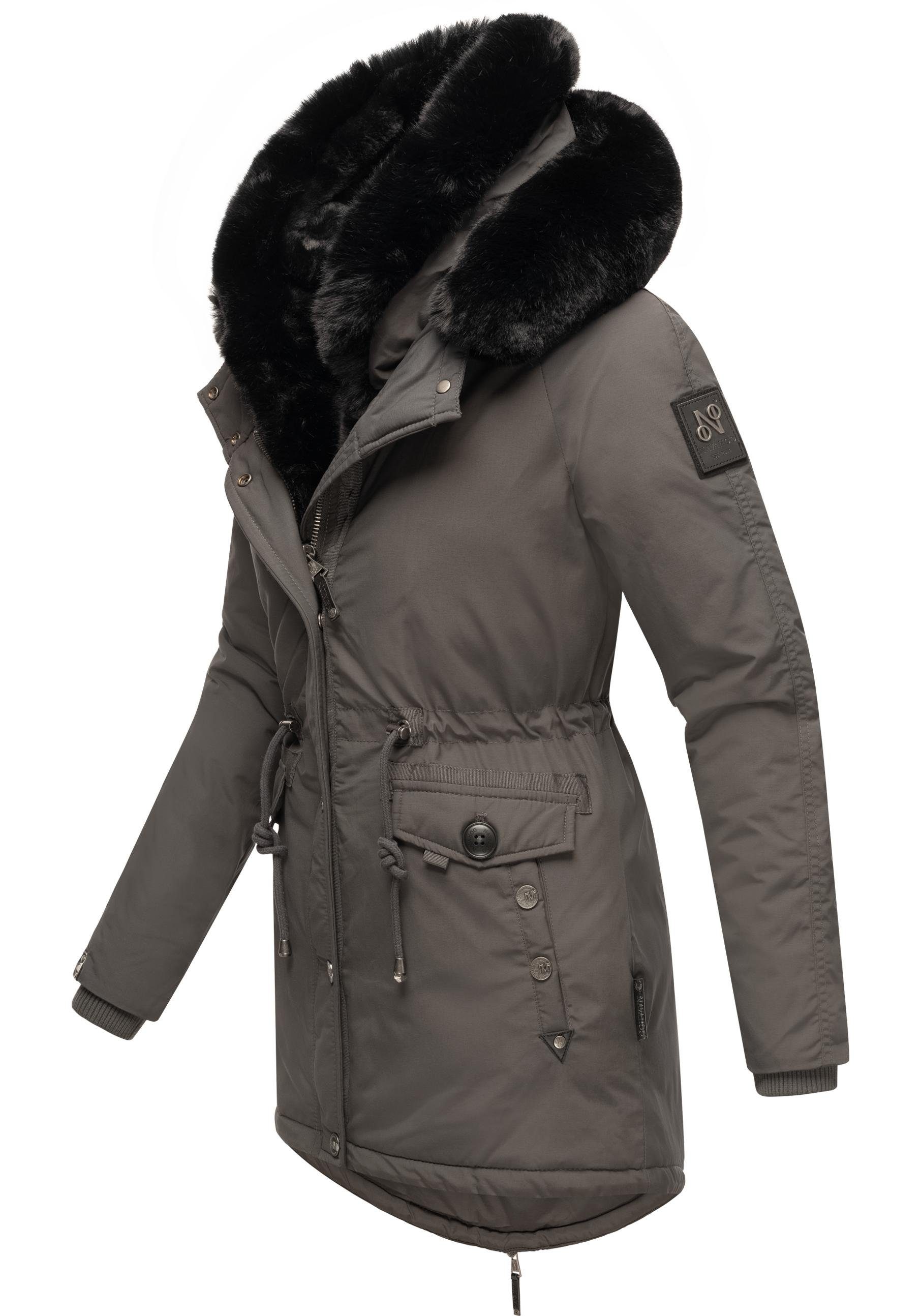 Navahoo Wintermantel Sweety Deluxe modischer Winterparka mit großer doppelter Kapuze