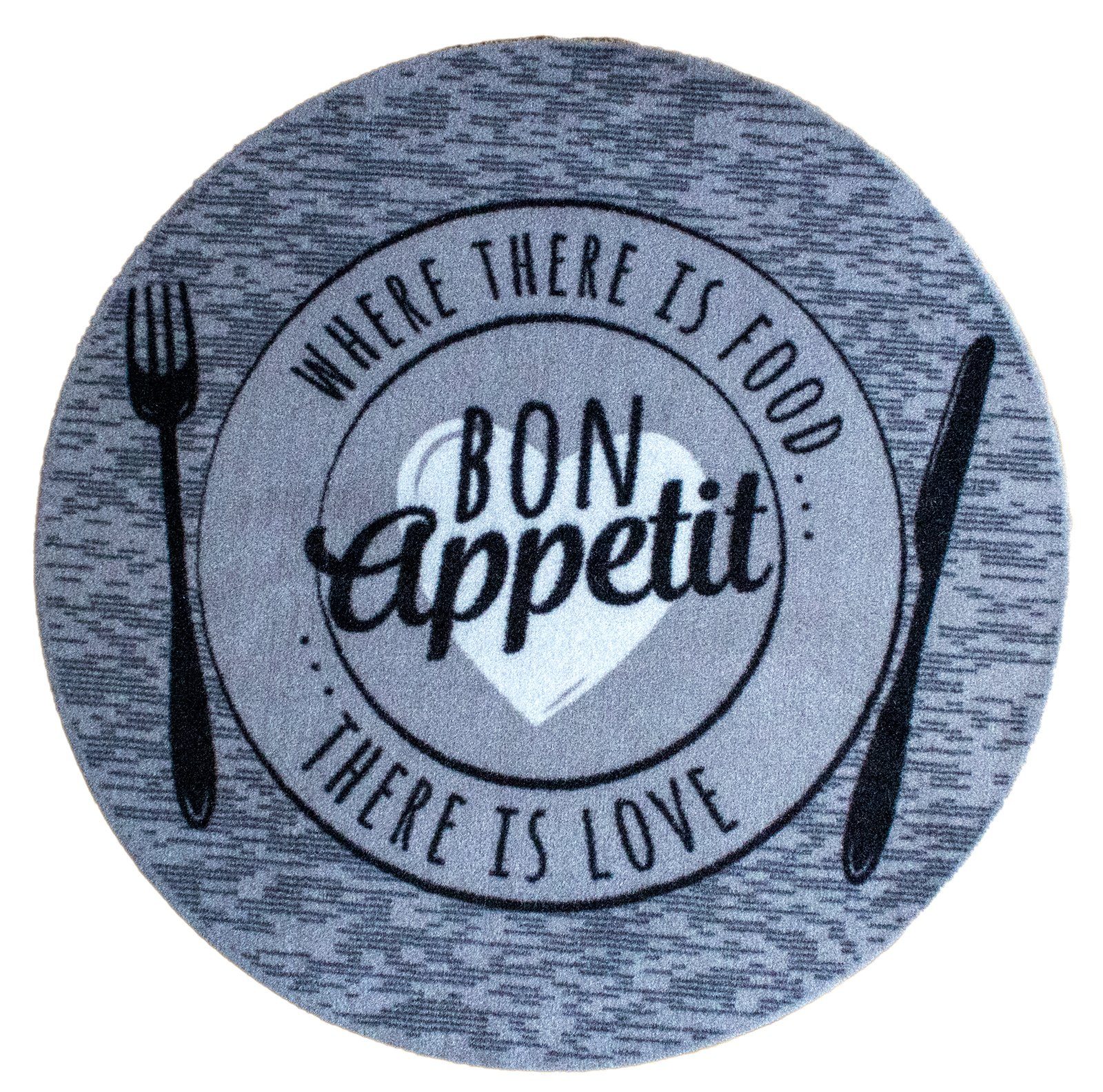 Küchenläufer Küchenteppich "Bon Appetit LOVE" Rund 67 cm, Mr. Ghorbani, Schneidebrett, Höhe: 4 mm