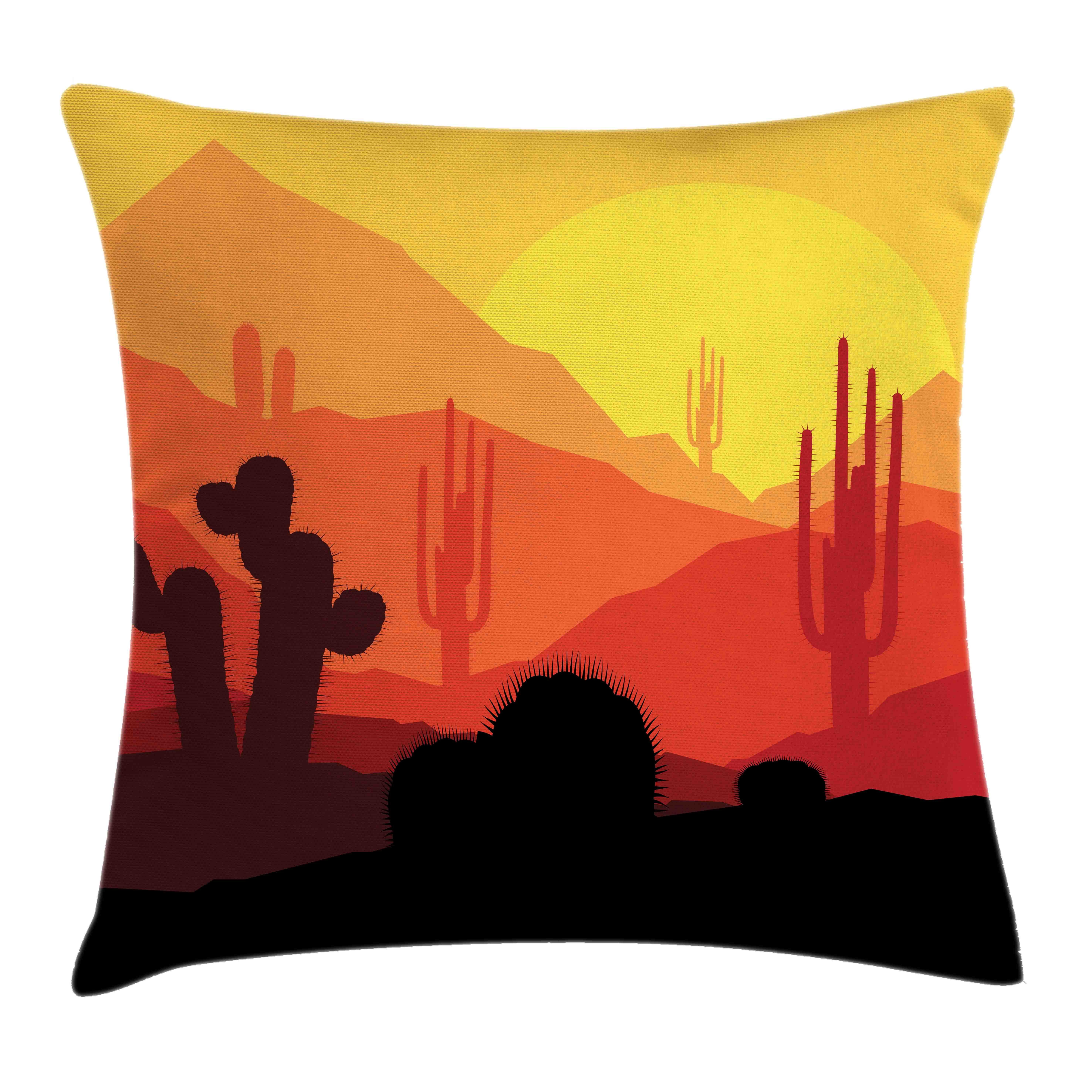 Western-Kaktus Arizona mit Farbfesten Waschbar Beidseitiger Farben Druck, Silhouetten Abakuhaus mit Kissenhülle Kissenbezüge Stück), (1 Reißverschluss Klaren
