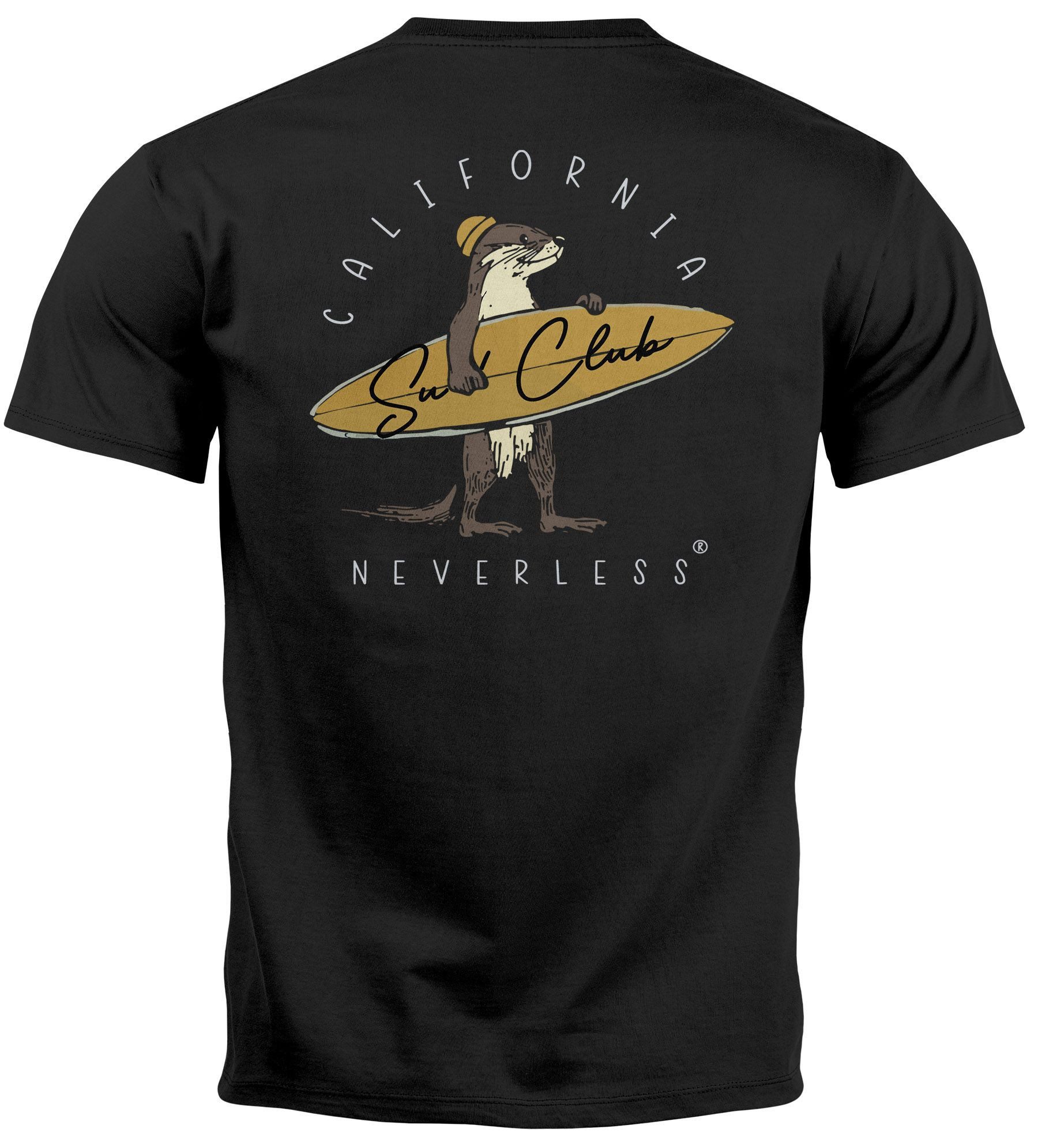 Neverless Print-Shirt Herren T-Shirt Backprint California günstig online kaufen