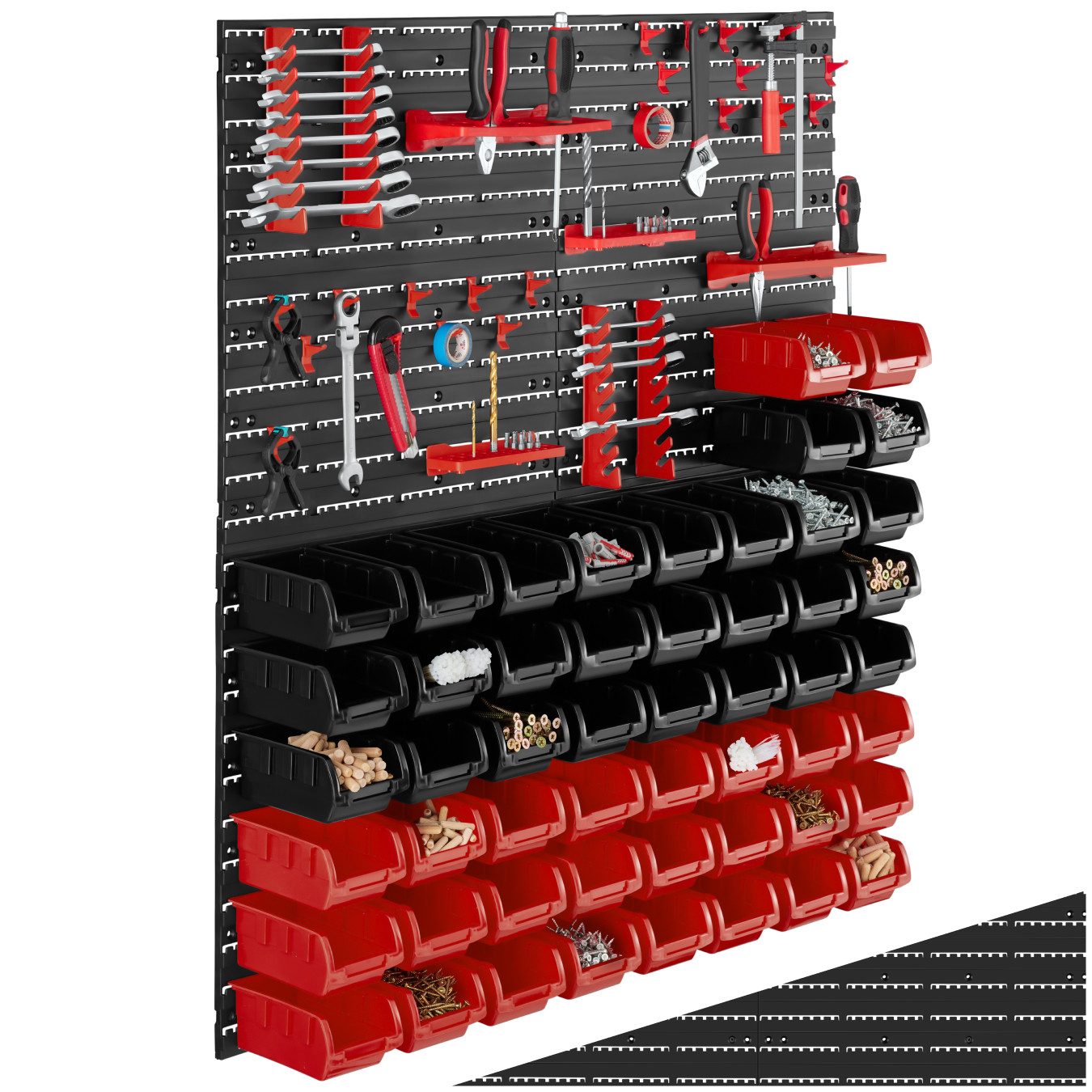 tectake Regal Kleinteilemagazin, 2er Set 2-tlg., 88-teilig, mit 4 Wandplatt günstig online kaufen