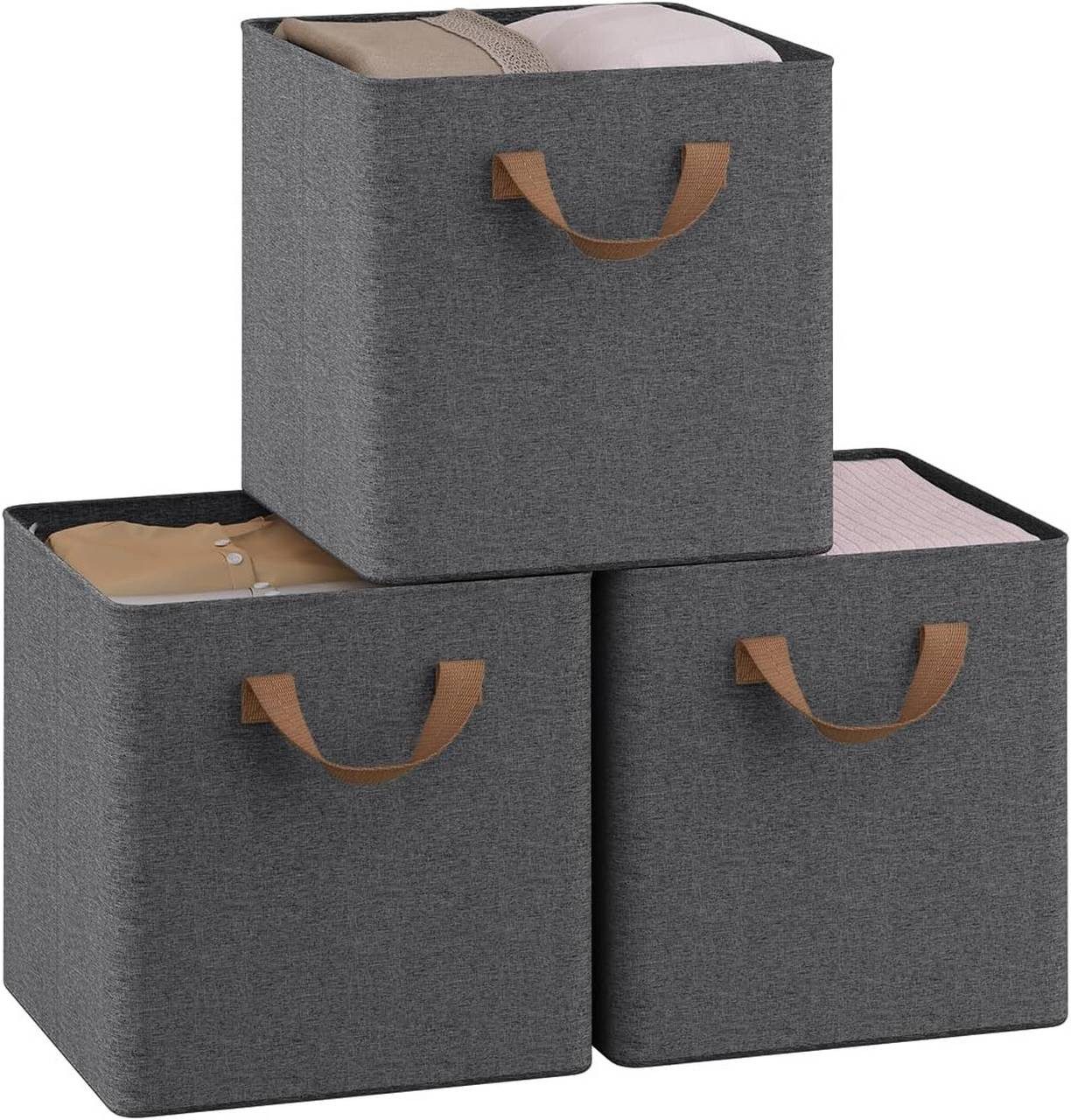 Woltu Aufbewahrungsbox (3 St), faltbare Stoffboxen 3 Stück, mit Griffen Met günstig online kaufen