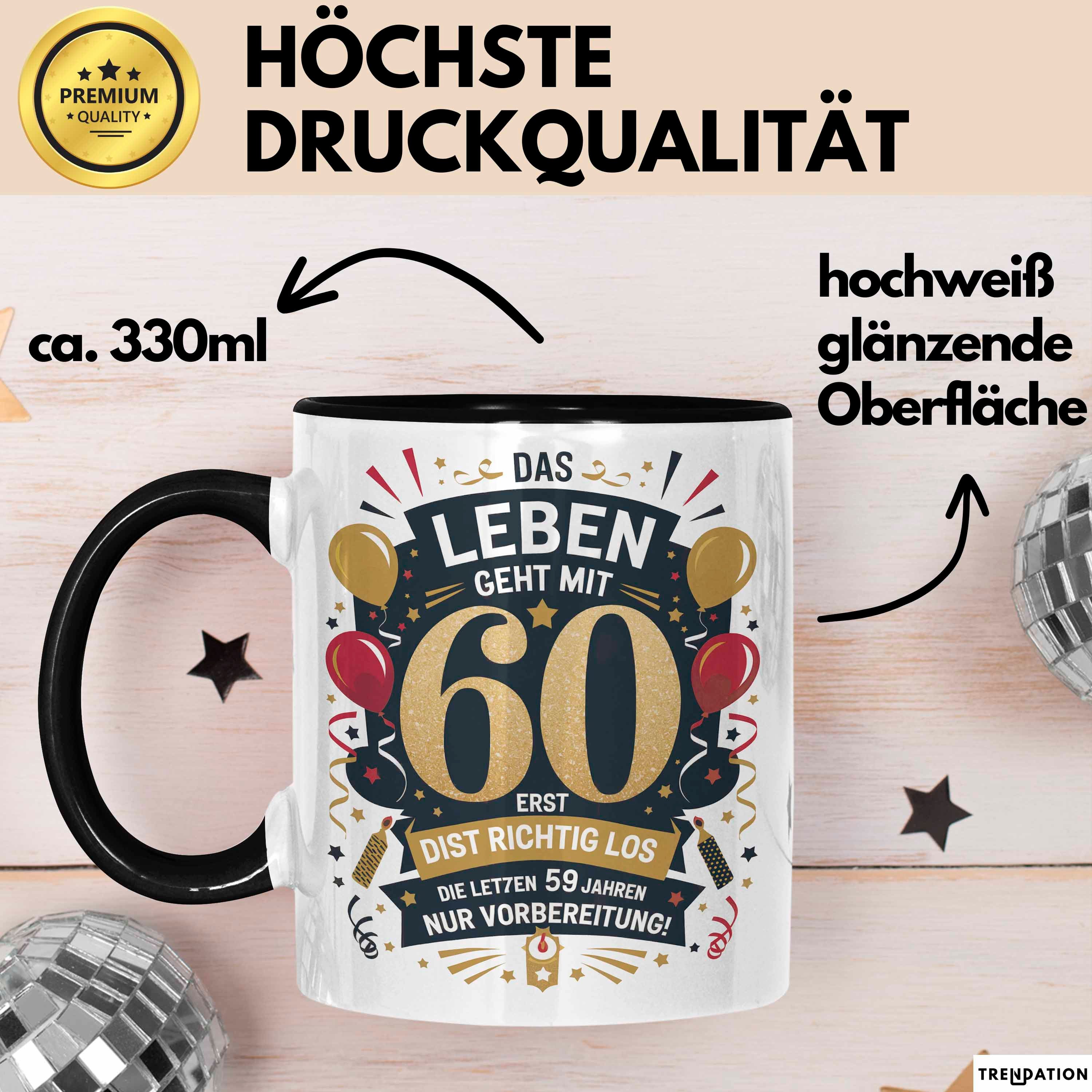 Trendation Tasse 60. Geburtstag Tasse Geschenkidee Das Leben Beginnt Mit 60 – Bild 3 von 5