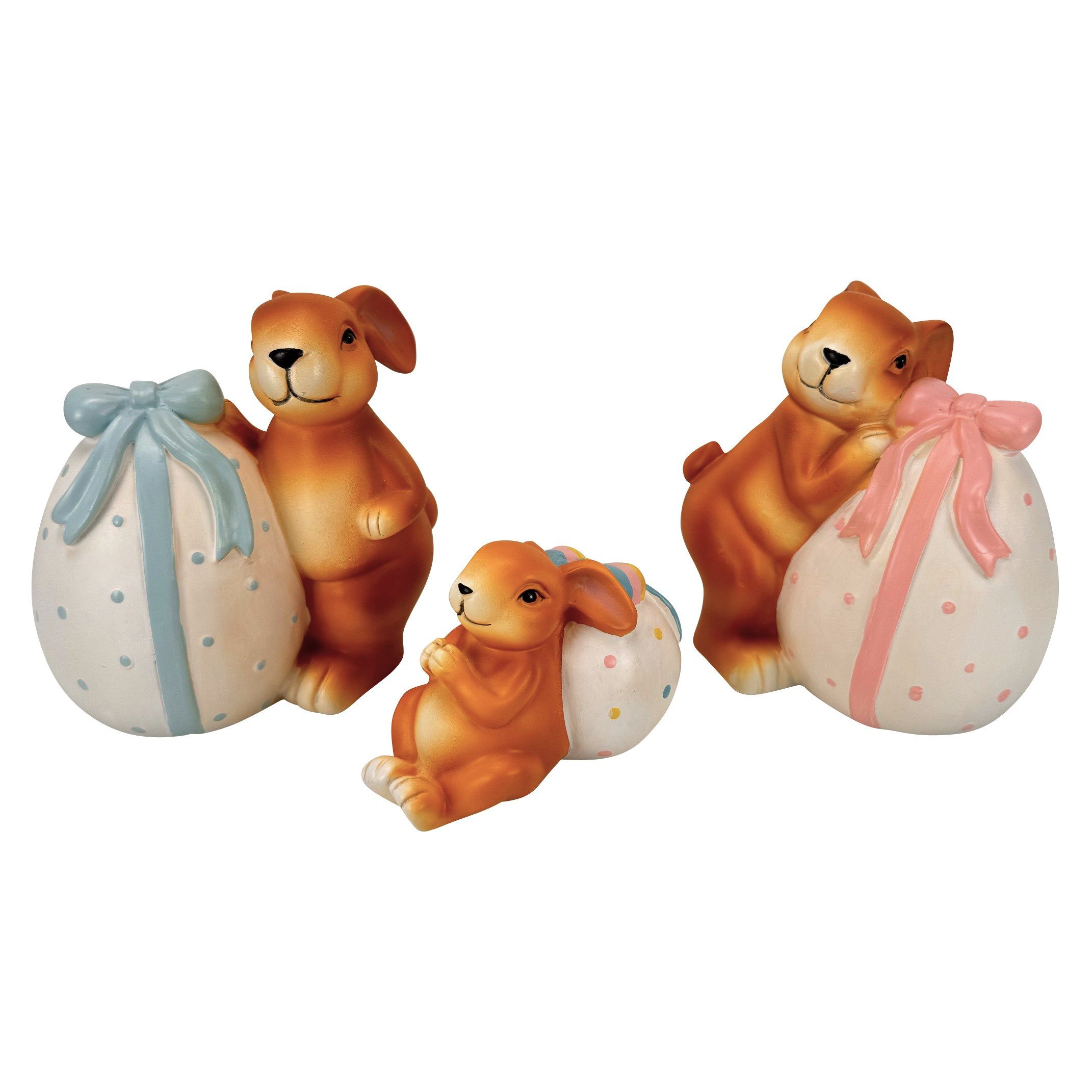 Online-Fuchs Osterhase - Hasenfamilie mit Ostereiern - Gartenfiguren Deko Ostern Frühling (Deko Figuren, Garten), für den Innen- und geschützten Außenbereich