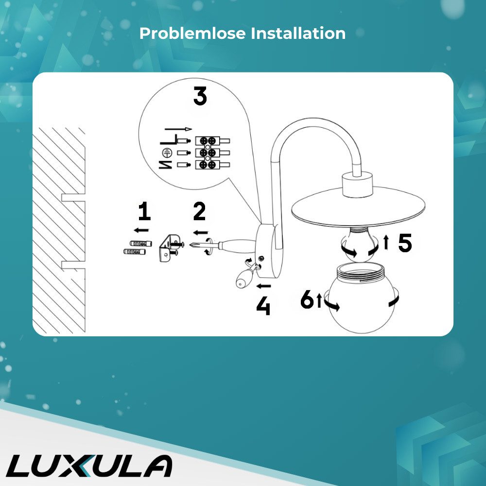 LUXULA LED Wandleuchte LUXULA LED Wandleuchte 10 W schwarz