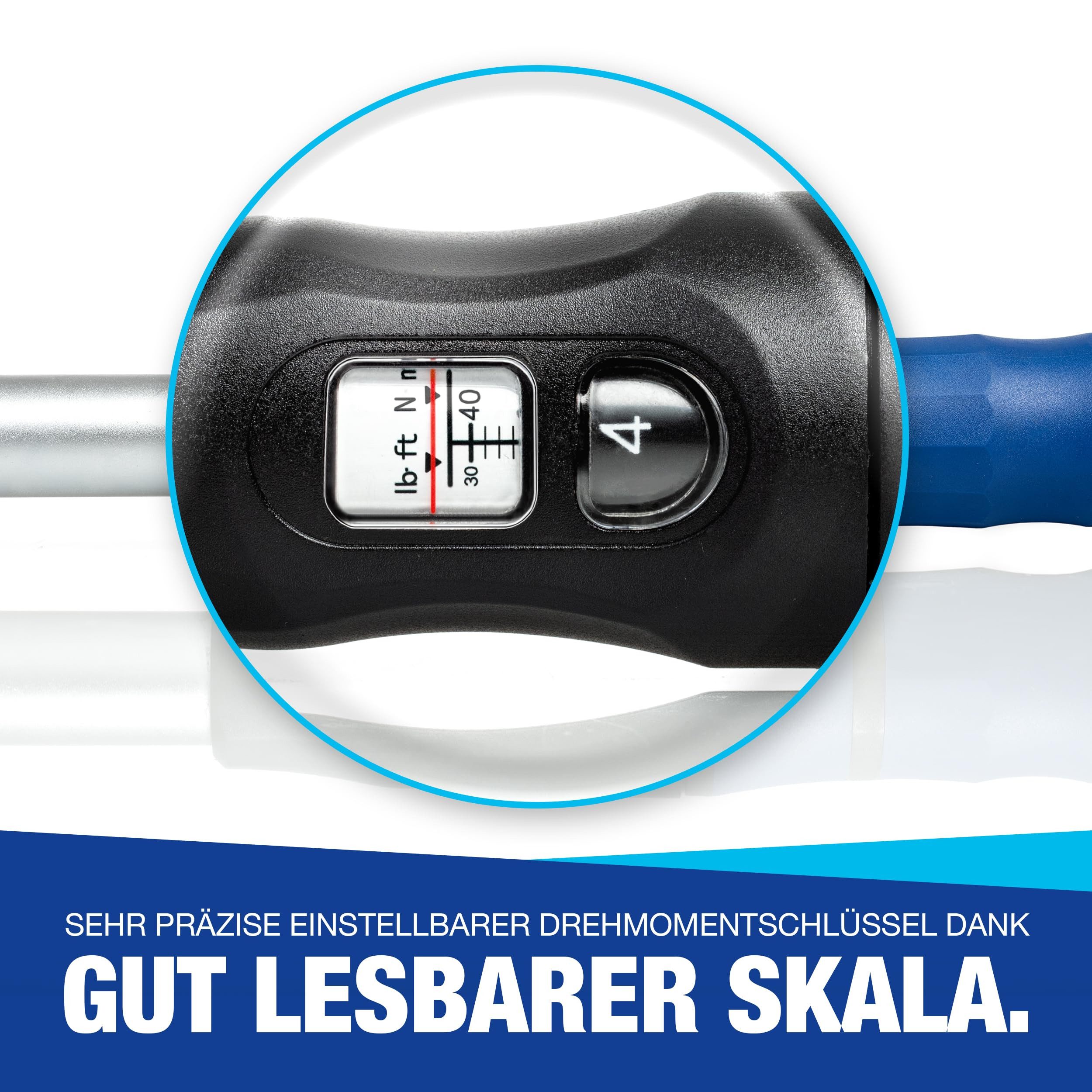NTG Nutzfahrzeug Technik GmbH Drehmomentschlüssel 1/2" Zoll 40-210Nm + Schonnüsse für Alufelgen SET + Koffer