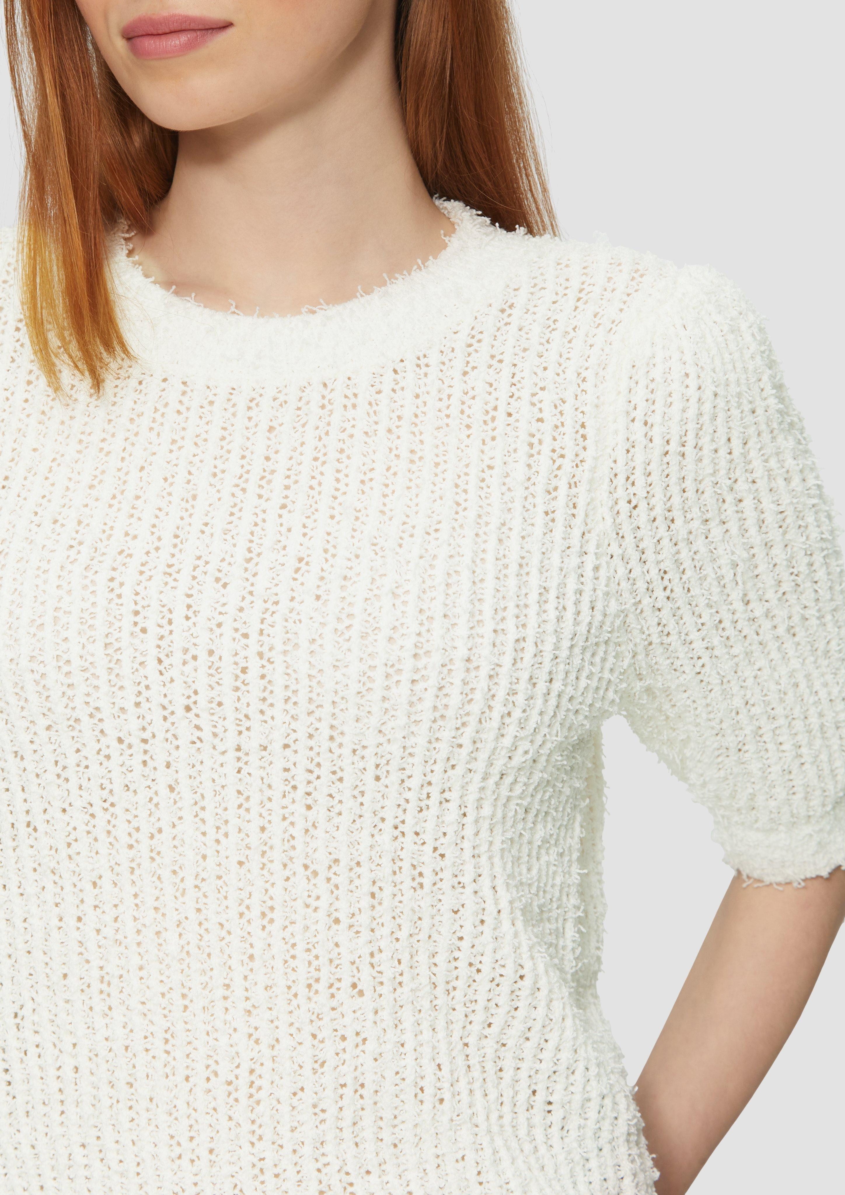 QS Strickpullover Kurzarmpullover aus Effektgarn günstig online kaufen