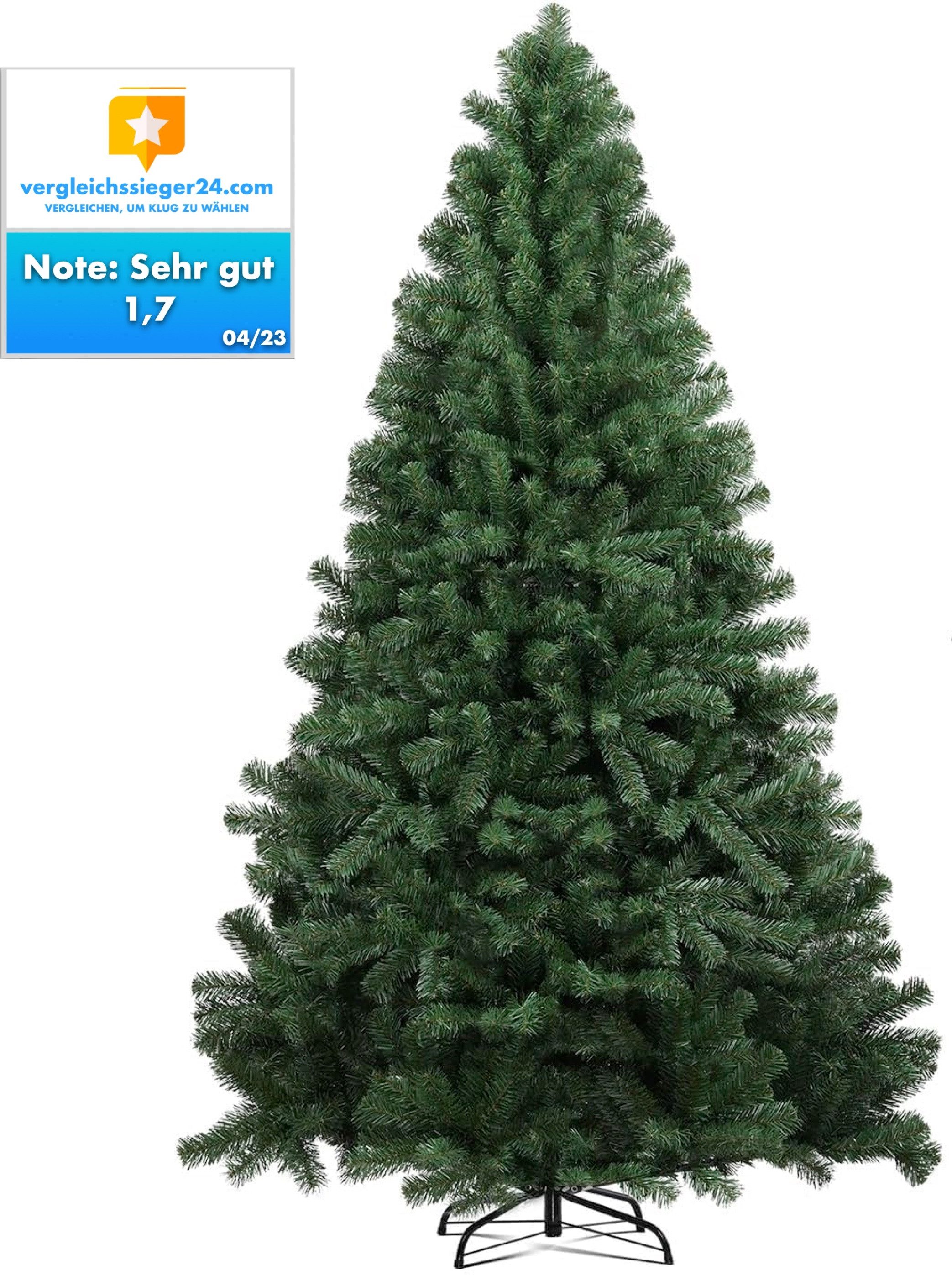 happymas Künstlicher Weihnachtsbaum Weihnachtsbaum grün künstlich 180 cm - täuschend echter Tannenbaum, Tannenbaum