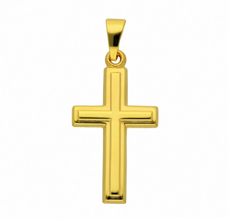 Adelia´s Kette mit Anhänger 333 Gold Kreuz Anhänger, Schmuckset - Set mit  Halskette, Maße des Anhängers - Breite 12,8 mm - Höhe 20 mm