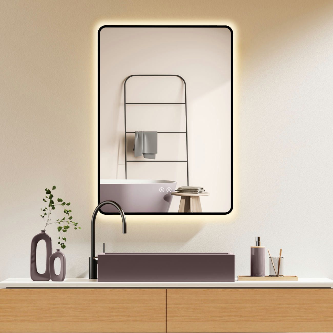 HOKO Badspiegel Antibeschlag LED 50x70 / günstig online kaufen