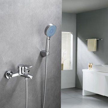 Auralum Brausegarnitur Badewannenarmatur Duschset Wasserhahn Bad Duscharmatur Duschschlach, 5 Strahlart(en), mit Duschkopf Handbrause