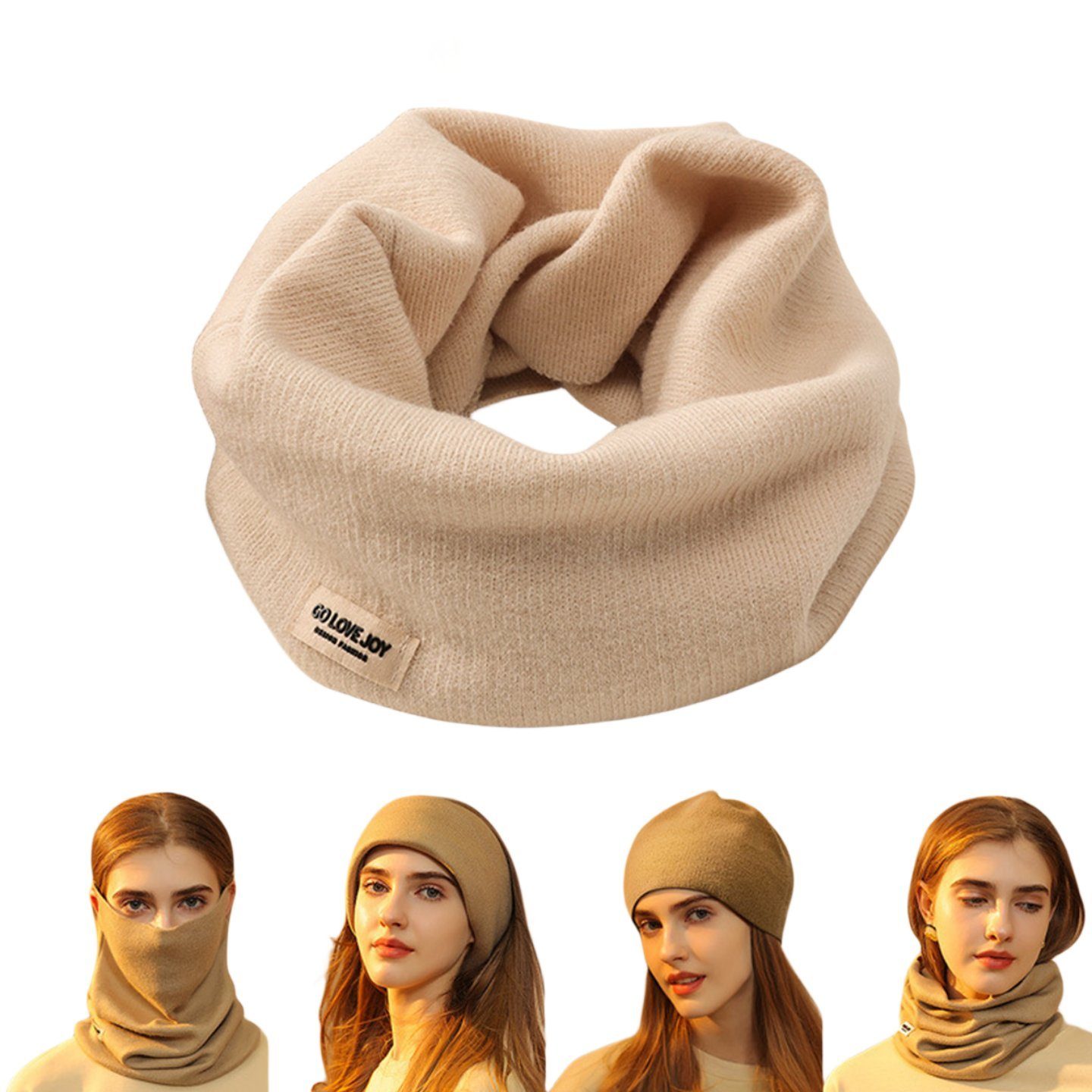 carefully selected Modeschal Outdoor-Sport-Thermomaske Gesichtsschutz Halstuch Kapuze, Fahrradmaske Beige