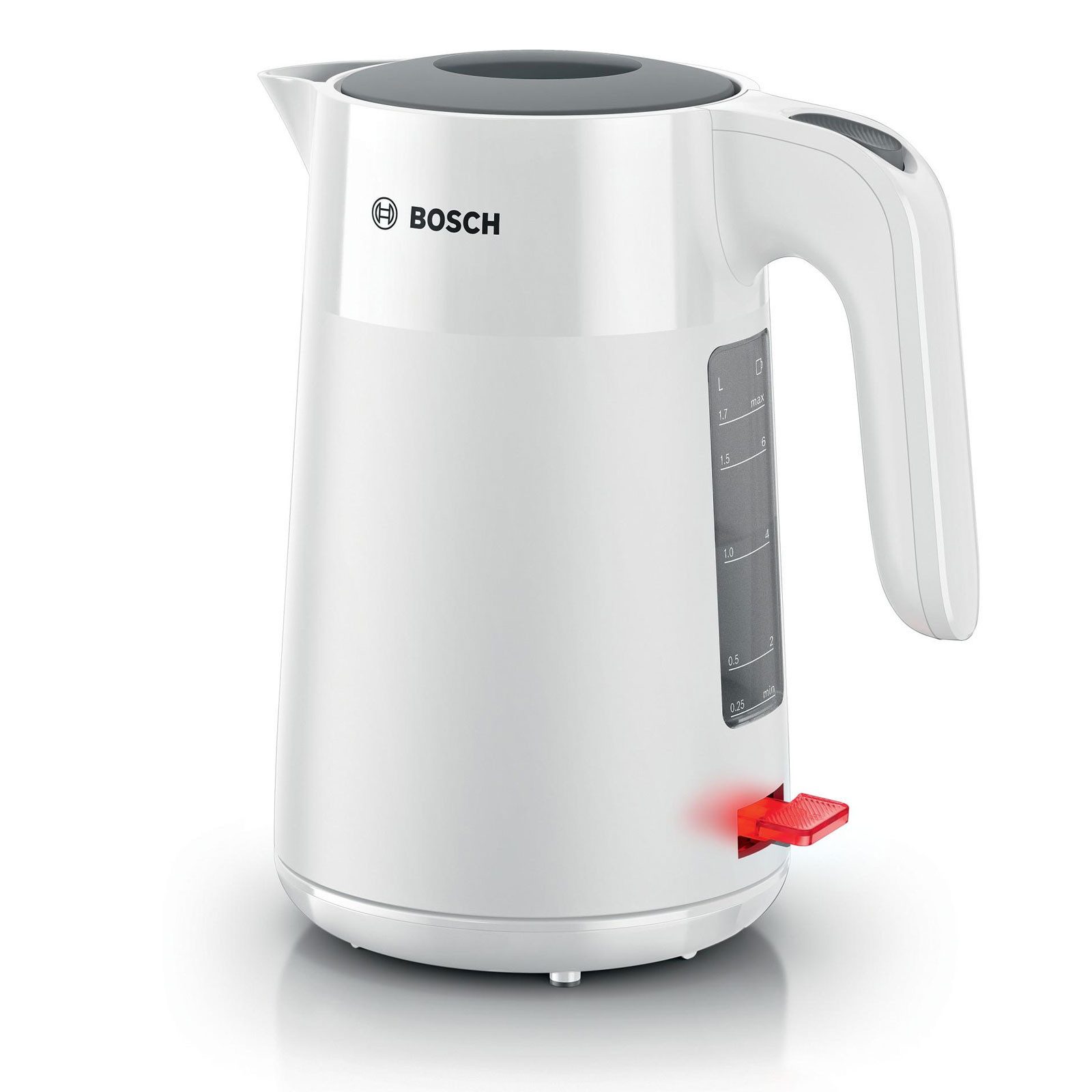 BOSCH Wasserkocher TWK2M161, Wasserstandanzeige außen ablesbar mit Tassenskala