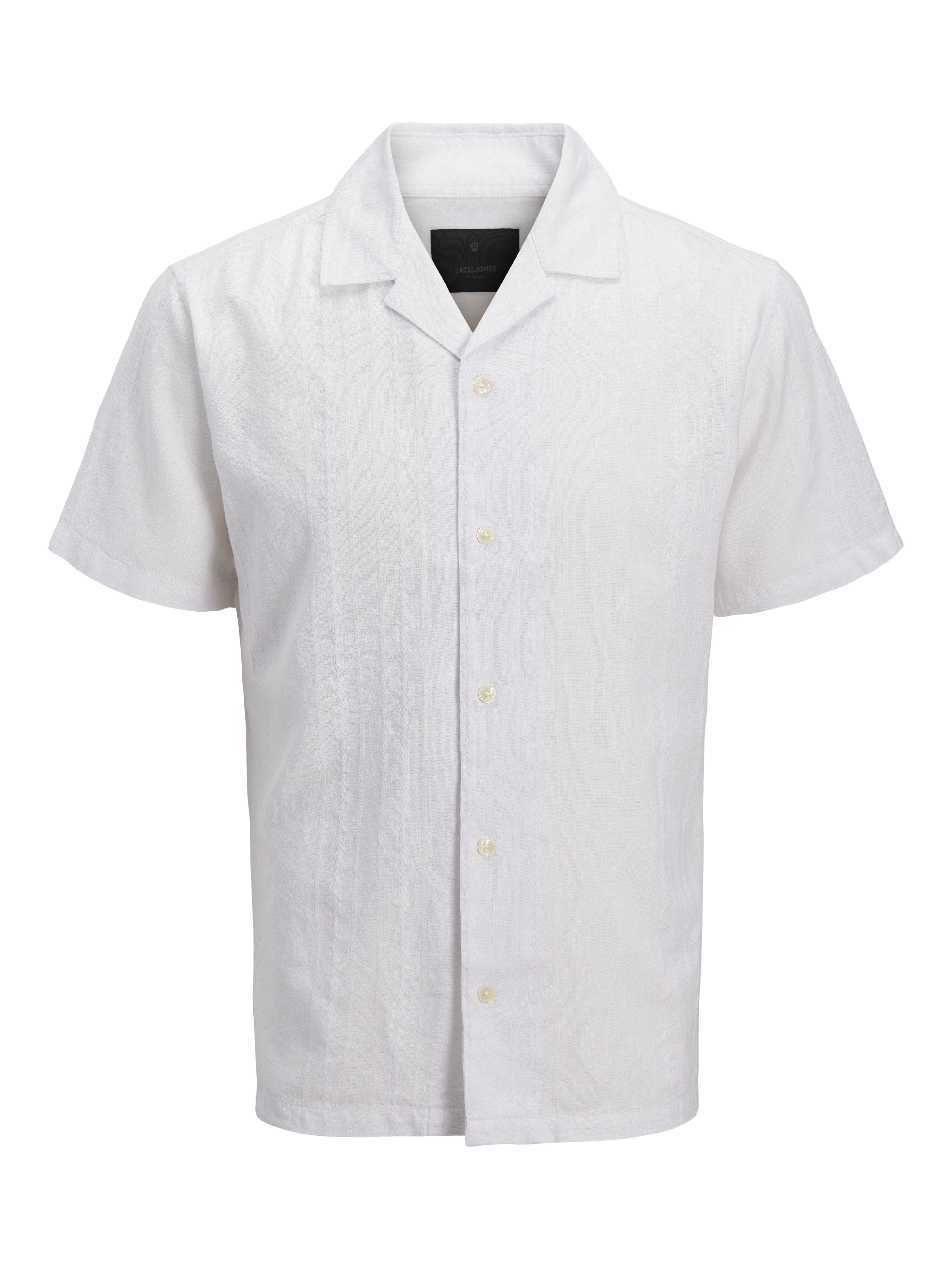 Jack & Jones Kurzarmhemd JPRBLARIVER LINEN BL. DOBBY SS SHIRT SN mit Resort Kragen – Bild 3 von 3