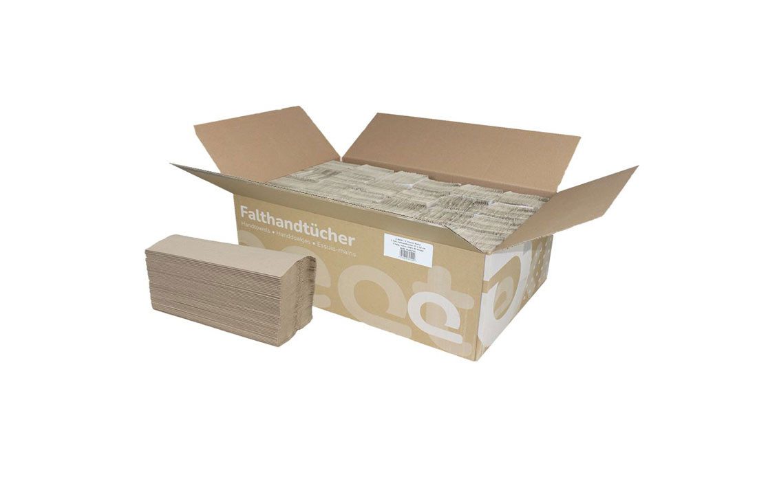 Huchtemeier Papierhandtuch Falthandtücher, C-Falz, 1-lagig, 24,5x 32,0cm – 3648 Blatt (3648-St)