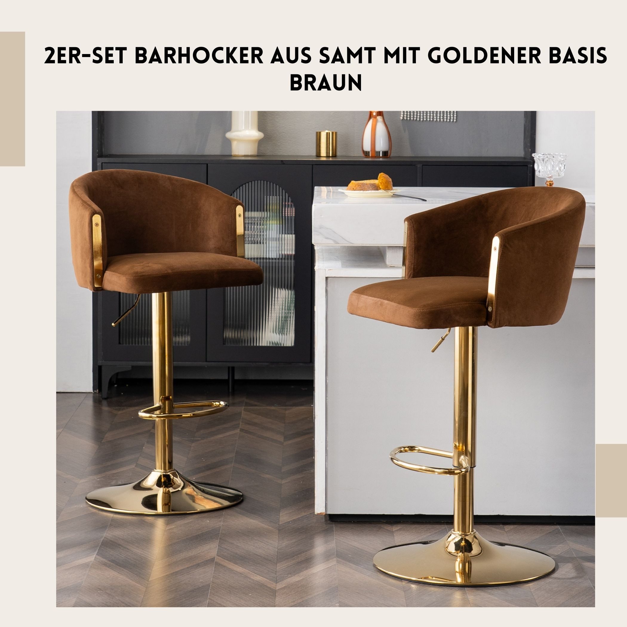 SeedWave Barhocker 2er-Set Barhocker aus Samt günstig online kaufen