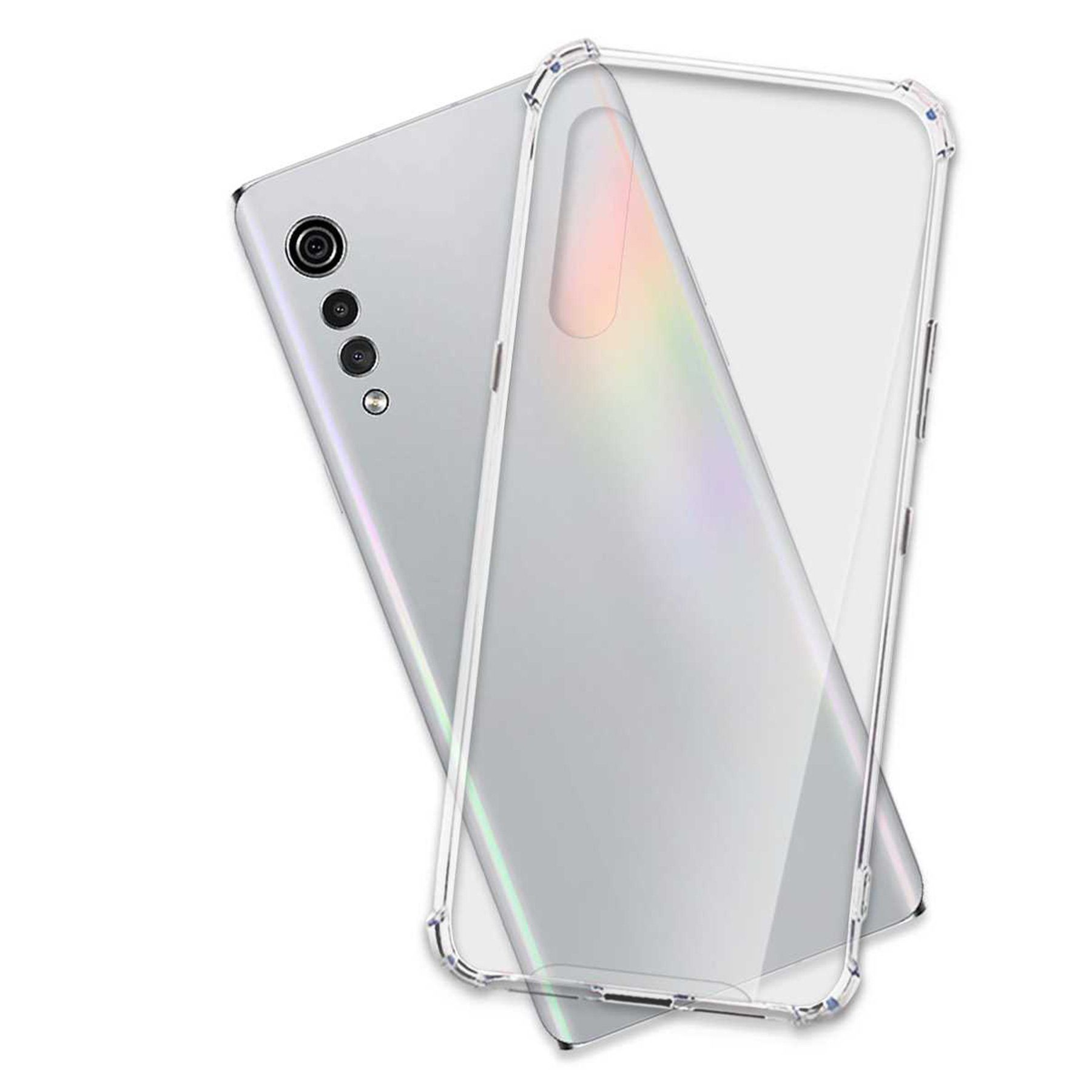 mtb more energy Smartphone-Hülle Clear Armor Case für LG Velvet, Transparente TPU Schutzhülle Case Backcover mit Anti-Shock Verstärkung