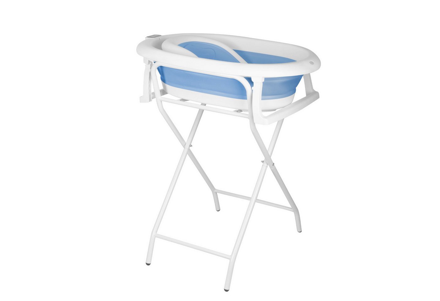 JEOBEST Babybadewanne Baby Badewanne mit Gestell, Faltbare Badewanne mit Temperatursensor, (Baby Pflegeset für Neugeborene mit Badewannenablage) Abflussschlauch