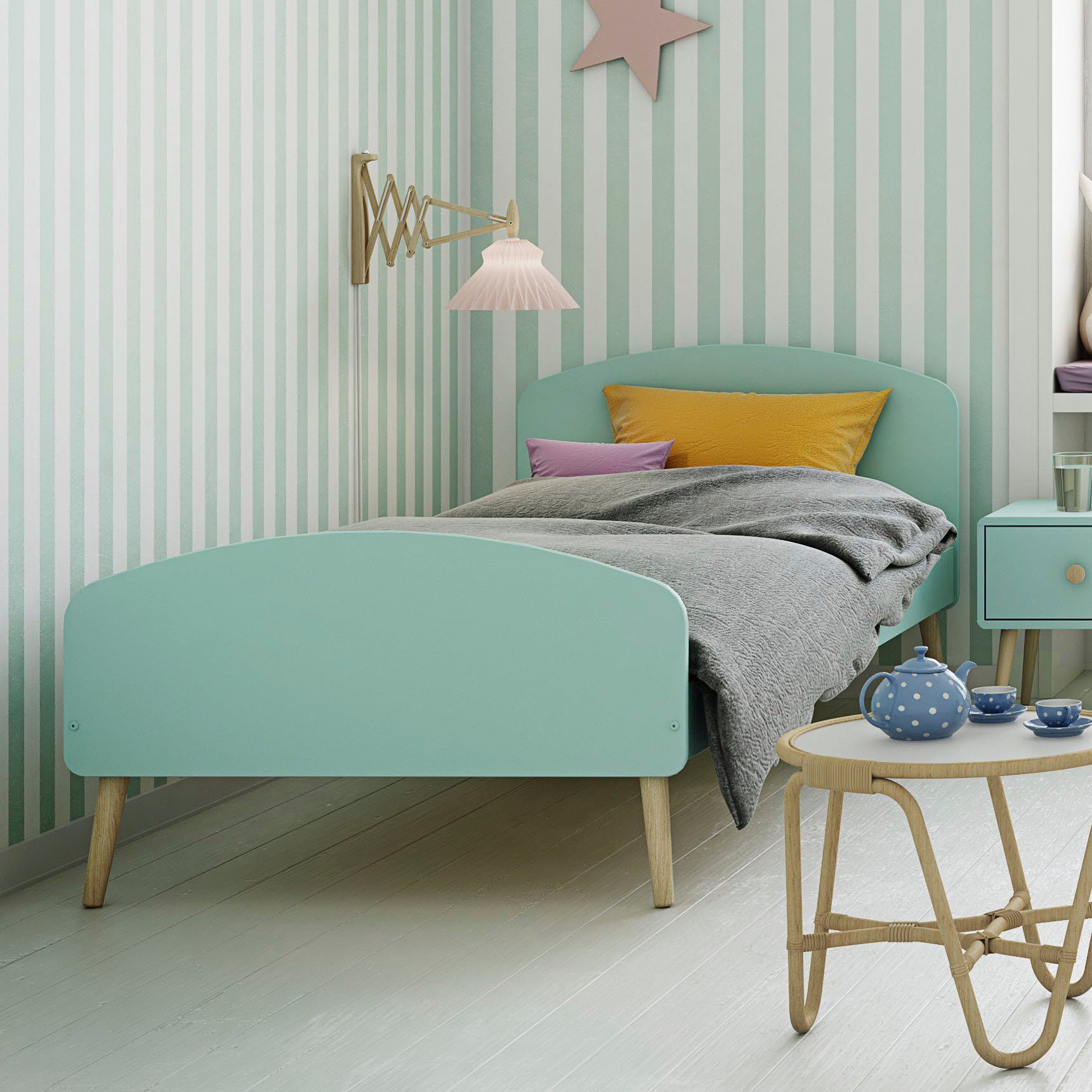 andas Bett GAIA, für Kinder und Jugendzimmer in skandinavischem Design Cool Mint | Cool Mint | Cool Mint | Cool Mint