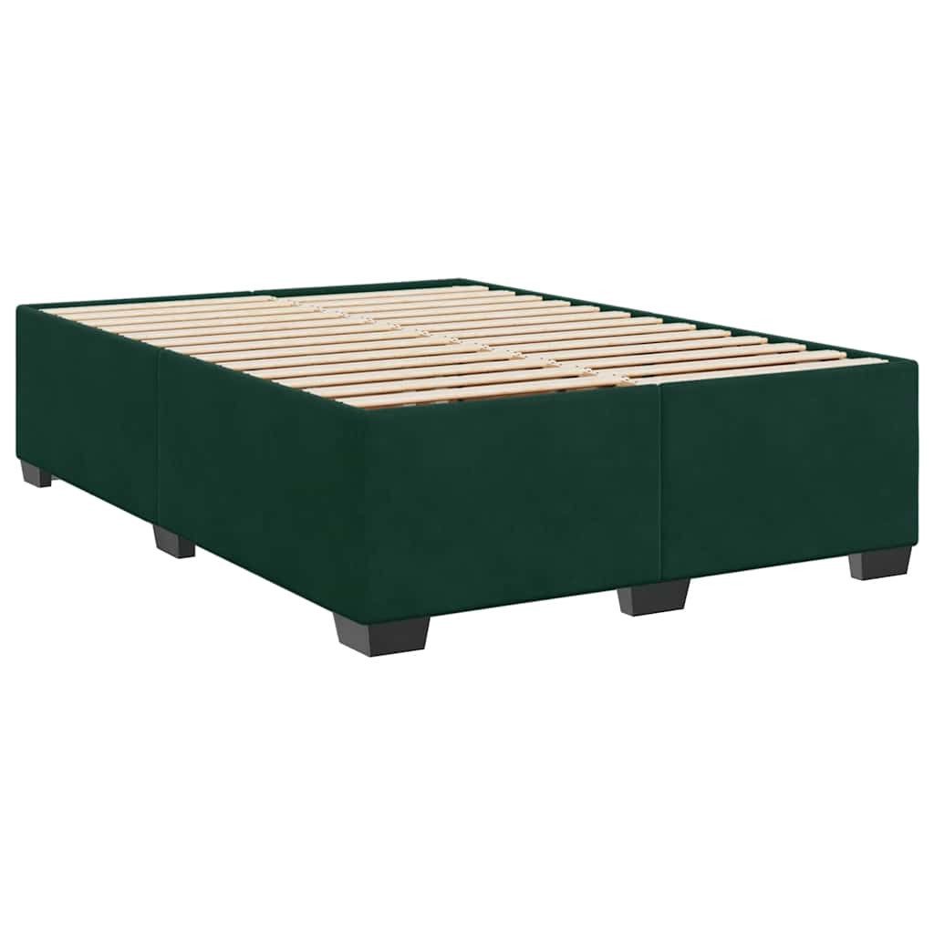 vidaXL Bett Bettgestell ohne Matratze Dunkelgrün 140x200 cm Samt