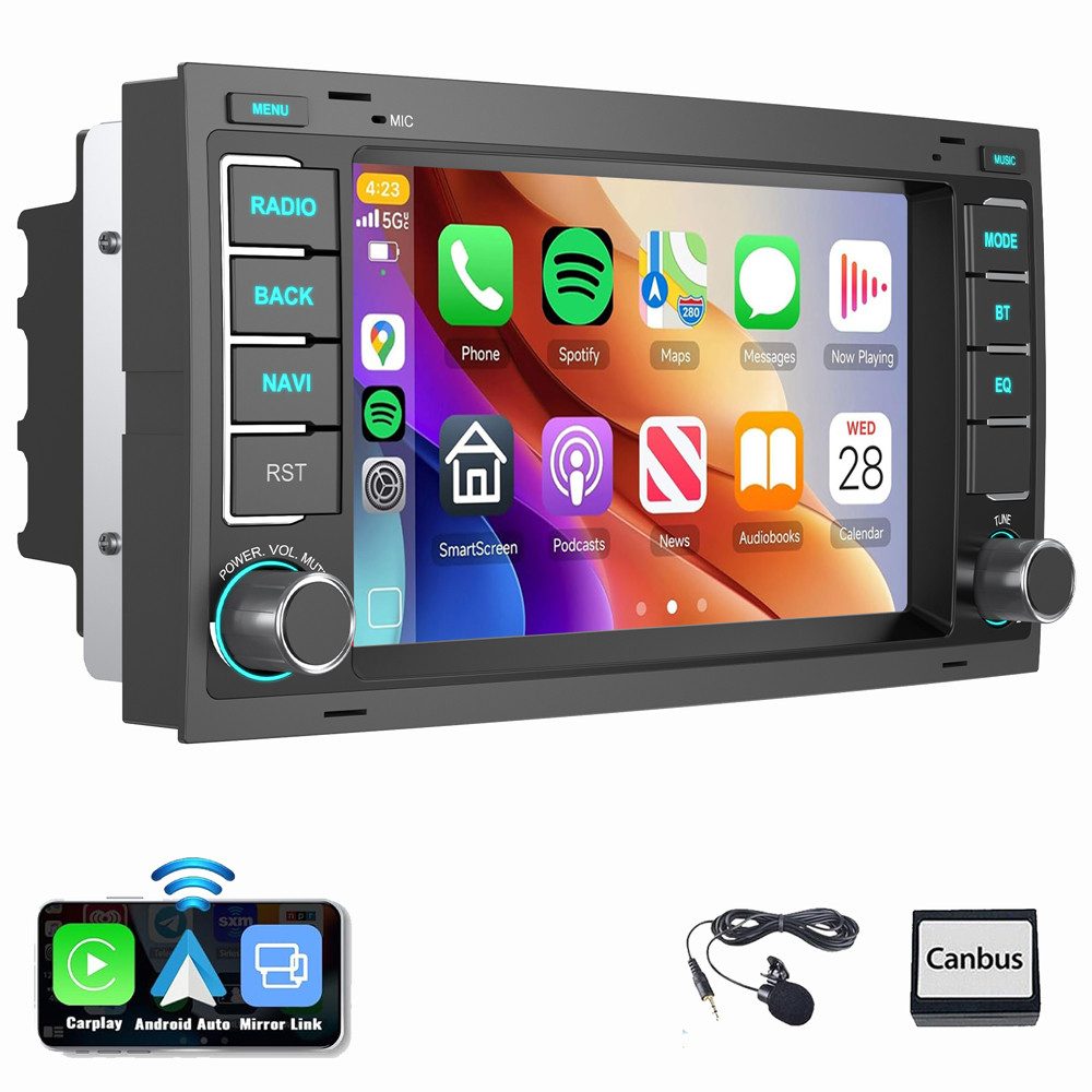 ESSGOO Für VW T5 Multivan Transporter Touareg Autoradio Android 14 Autoradio (Digitalradio (DAB), RDS, FM)