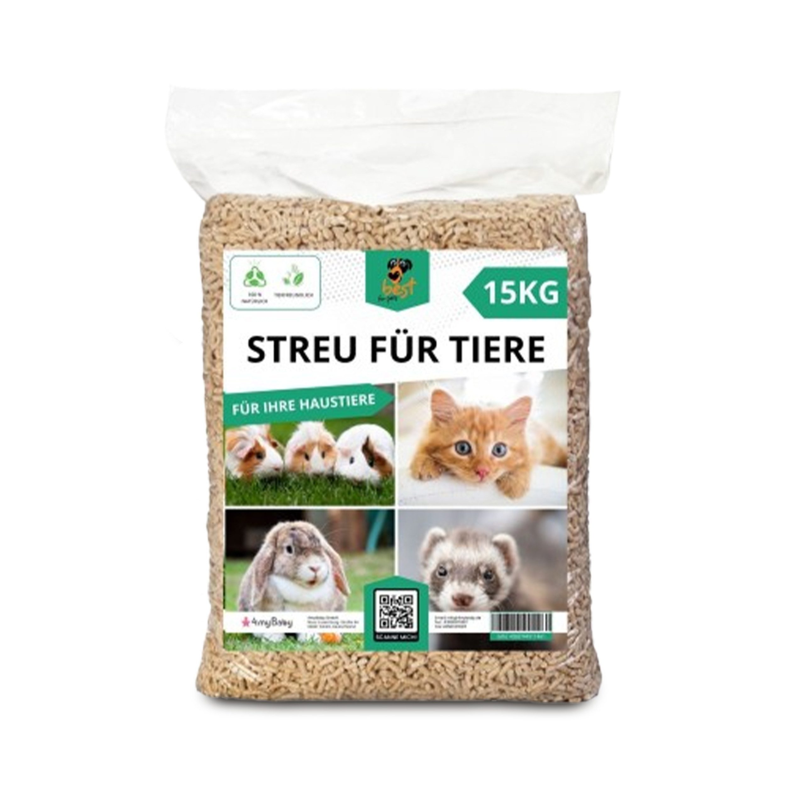 Best for Pets Katzenstreu Tierstreu Holzpellets 100% Natur – saugstark & geruchsbindend (Tierbedarf, 1-tlg., Einzelprodukt), 100 % Naturholz, ohne chemische Zusätze, staubarm
