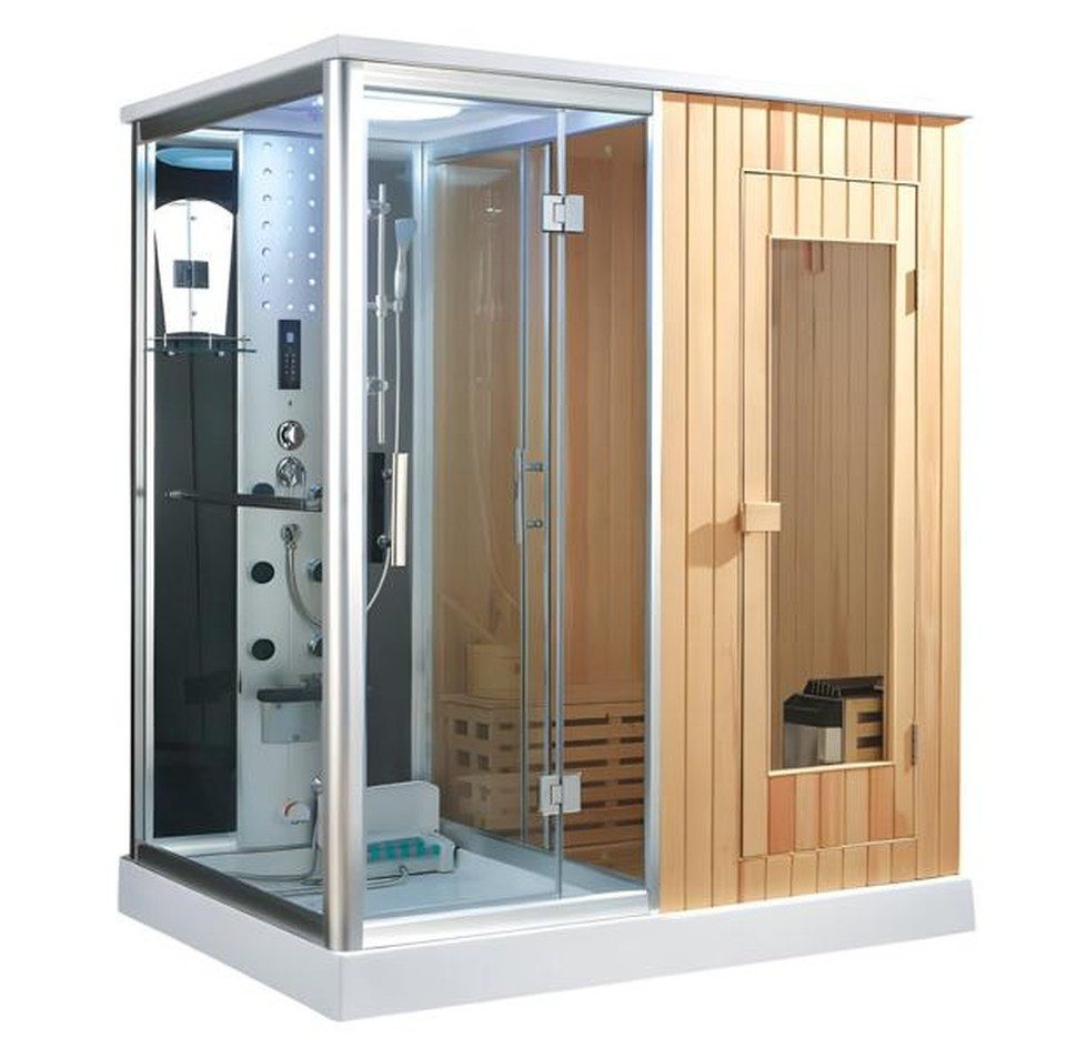 Xlmoebel Dampfdusche XLMOEBEL Dampfdusche aus Massivholz in elegantem Braun, BxT: 130x200 cm, Made in Europa