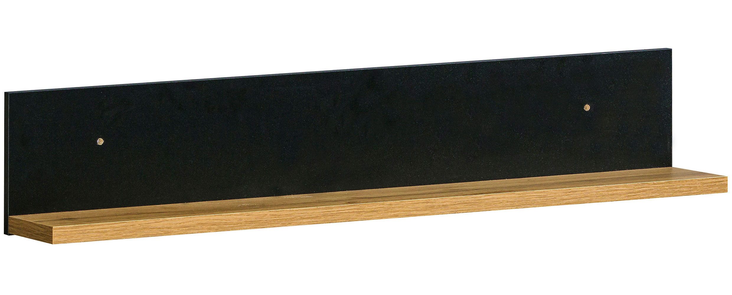 Feldmann-Wohnen Wandregal Lamia, 1 Ablagefläche 1-tlg., 90x17x18cm Eiche Wotan schwarz
