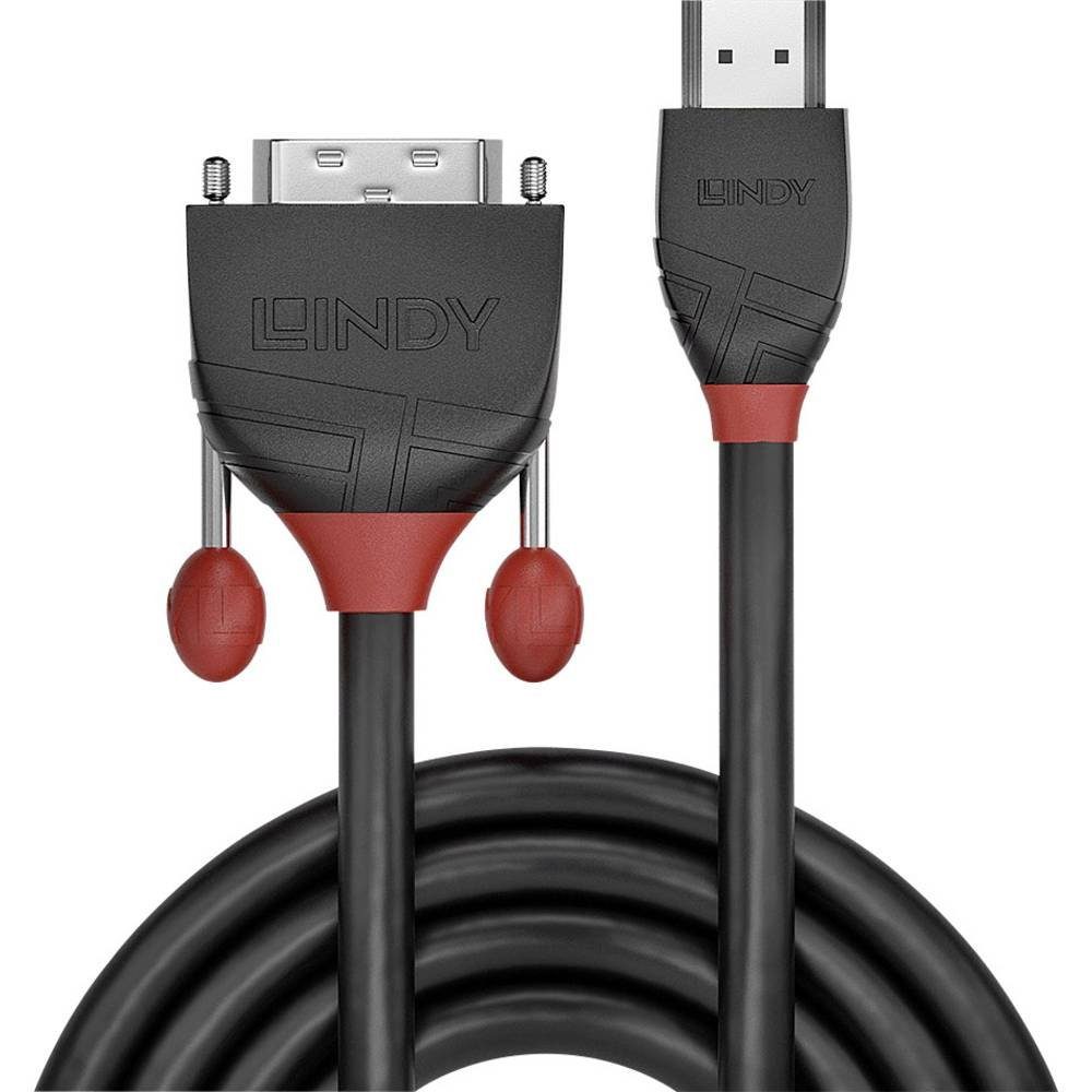 Lindy 0.5m HDMI an DVI Kabel, Black Line 36270 HDMI-Kabel, (0.50 cm)