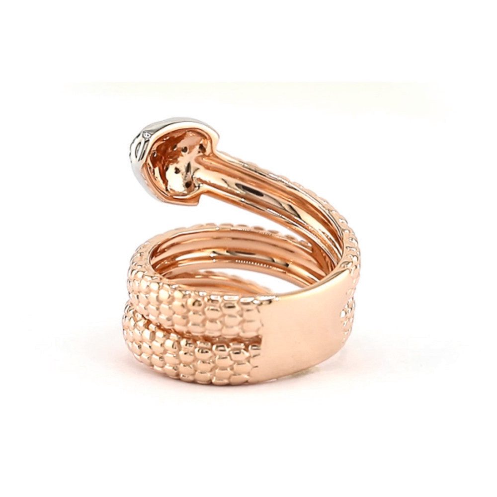 Cavill Diamantring Cavill Ring 925 Silber rosévergoldet, 16 Diamanten, Schlange (1-tlg)