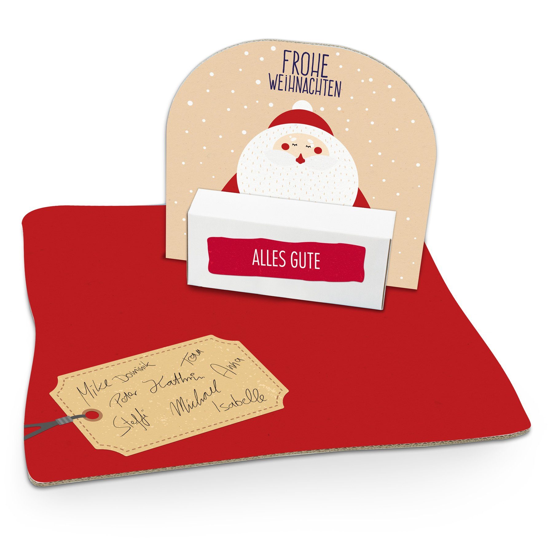 Grußkarten Geldgeschenkverpackung Weihnachtsmann u itenga Bodenplatte (Motiv itenga 114)
