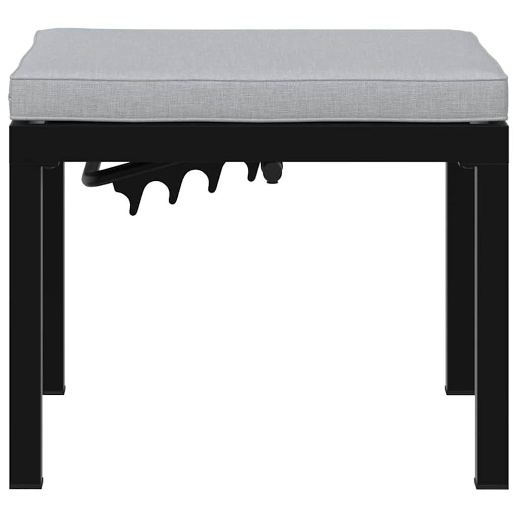 vidaXL Hocker Gartenhocker mit Kissen Schwarz Pulverbeschichteter Stahl (1 St)