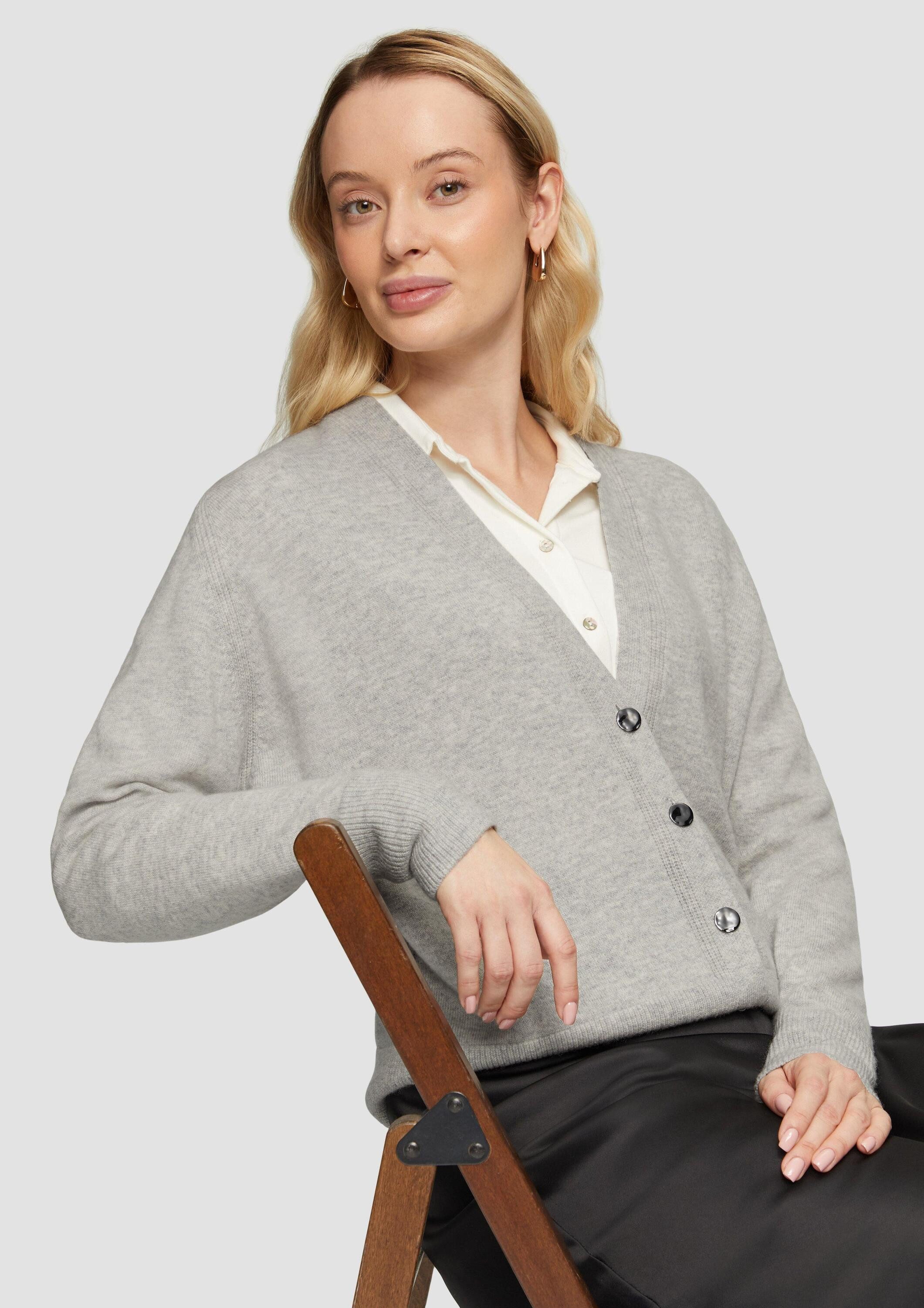 s.Oliver Cardigan Strickjacke Strickjacke aus Kaschmirmix