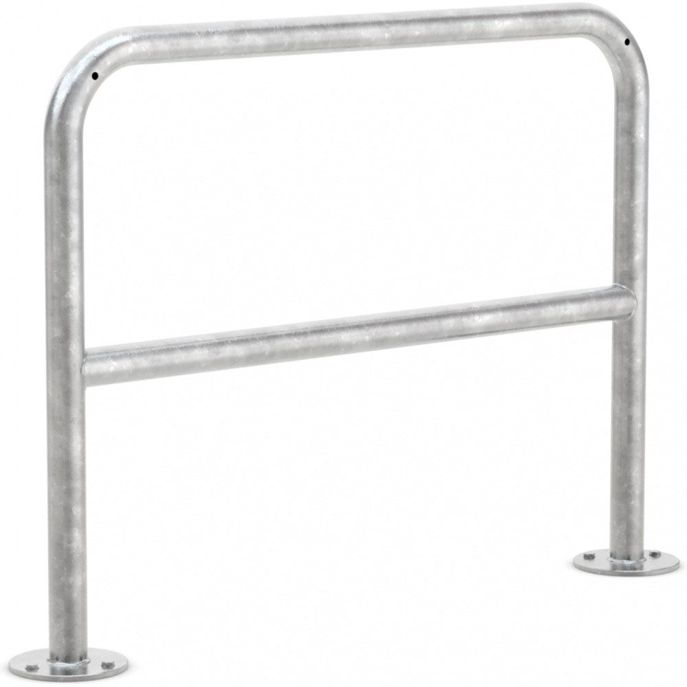 Dreifke Fahrradständer Fahrrad Anlehnbügel 9211, Stahl verzinkt, zum Aufdübeln, mit Kniero, für 2 Fahrräder