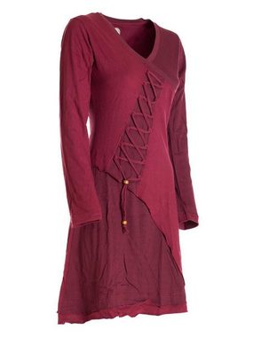 Vishes Jerseykleid Asymmetrisches Langarm Damen Baumwoll-Keid Shirt-Kleid Ethno, Elfen Style, Sweat-Kleid